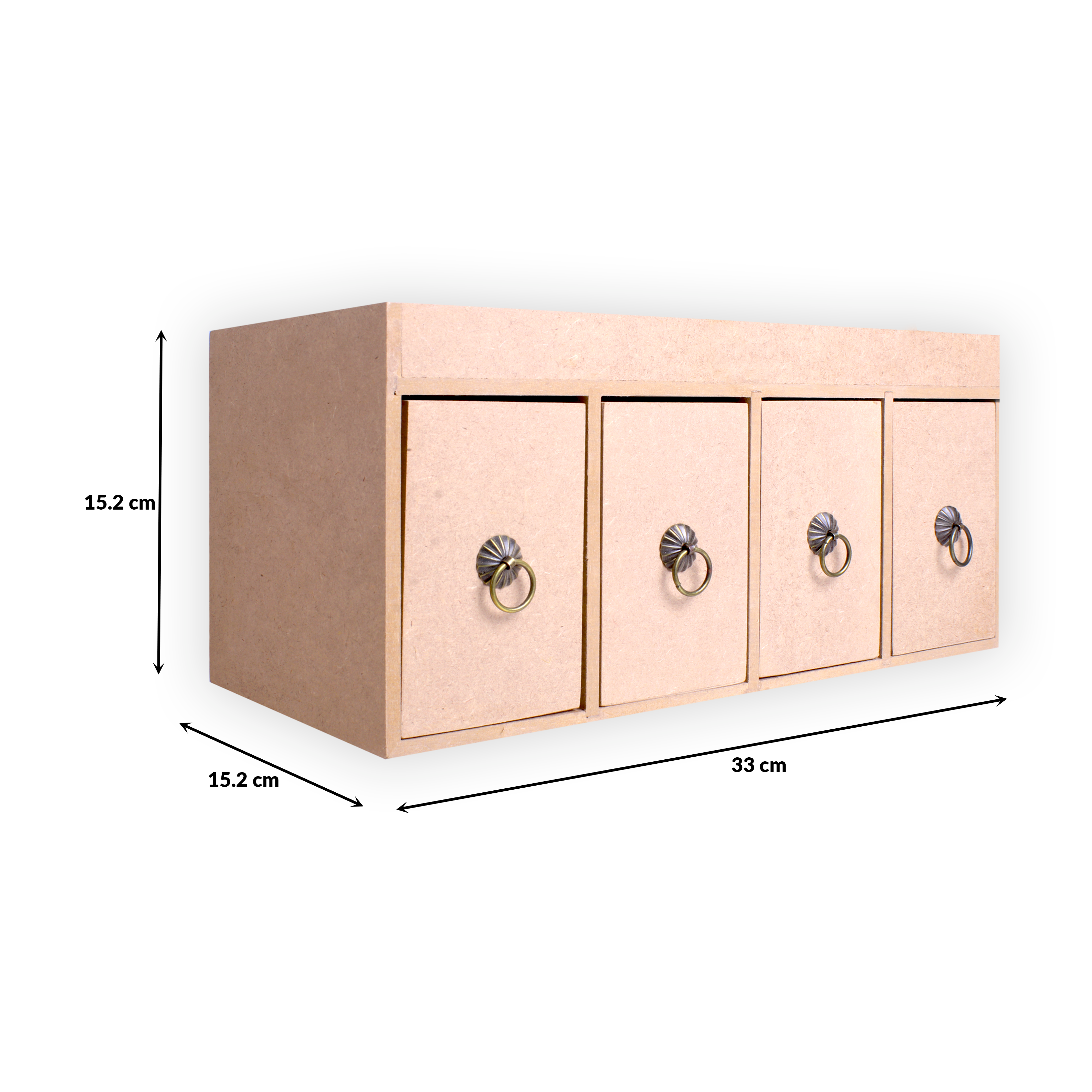 MDF Table Organizer With Drawers Approx L33 X W15.2 X D15.2cm 5.5mm Thick 1pc