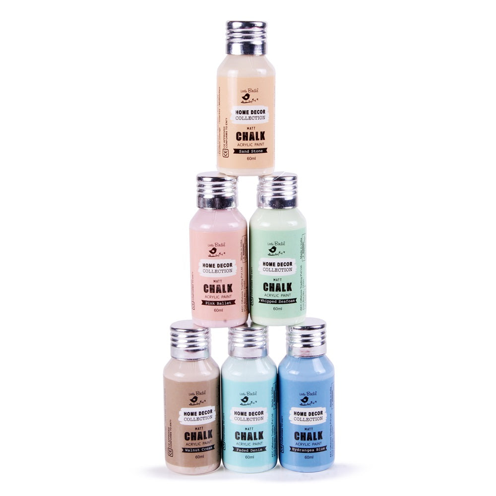 Home Decor Chalk Paint Kit 6Pcs X 60ml - Muted