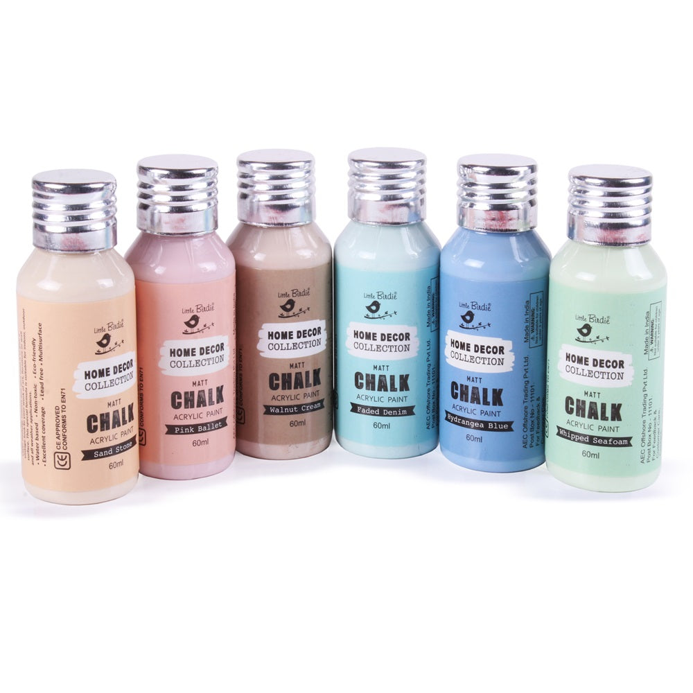 Home Decor Chalk Paint Kit 6Pcs X 60ml - Muted