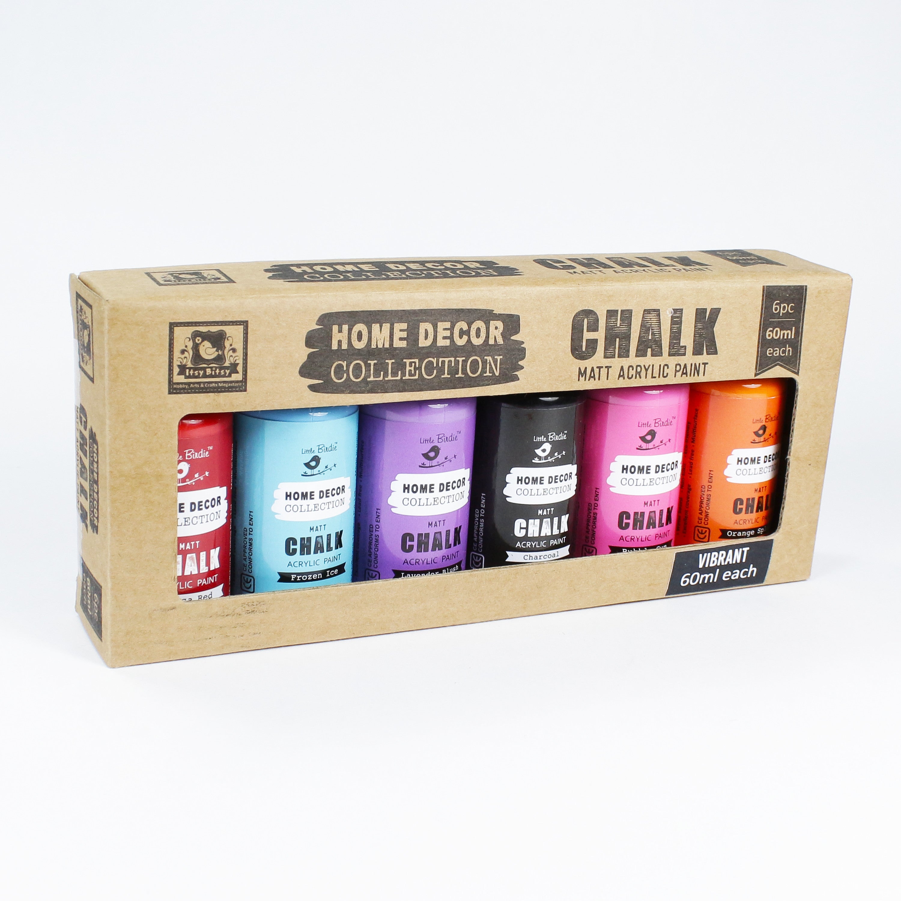 Home Decor Chalk Paint Kit Vibrant 6Pcs X 60ml