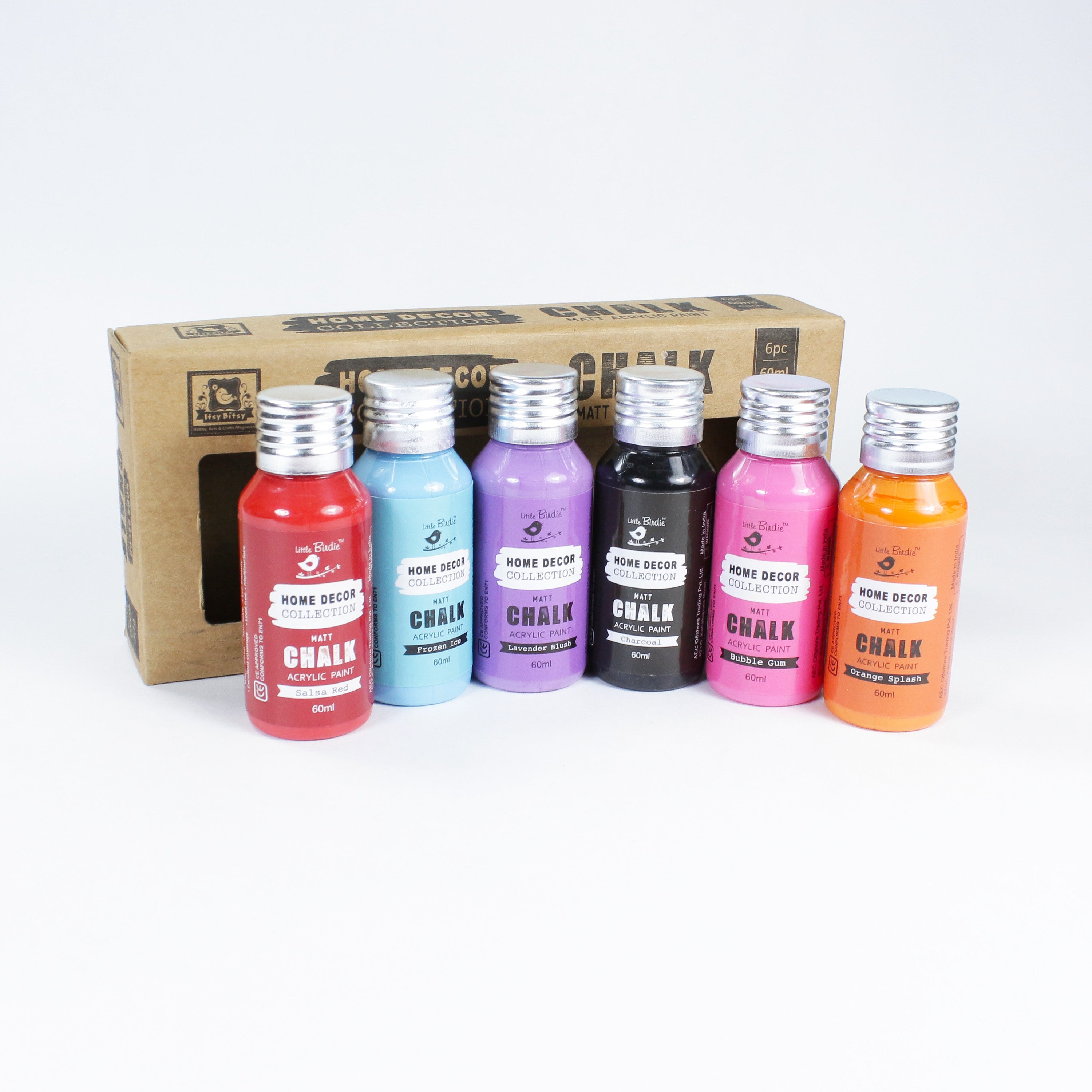 Home Decor Chalk Paint Kit Vibrant 6Pcs X 60ml