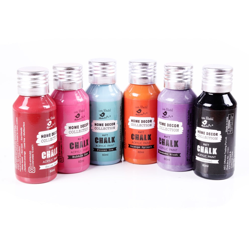 Home Decor Chalk Paint Kit Vibrant 6Pcs X 60ml