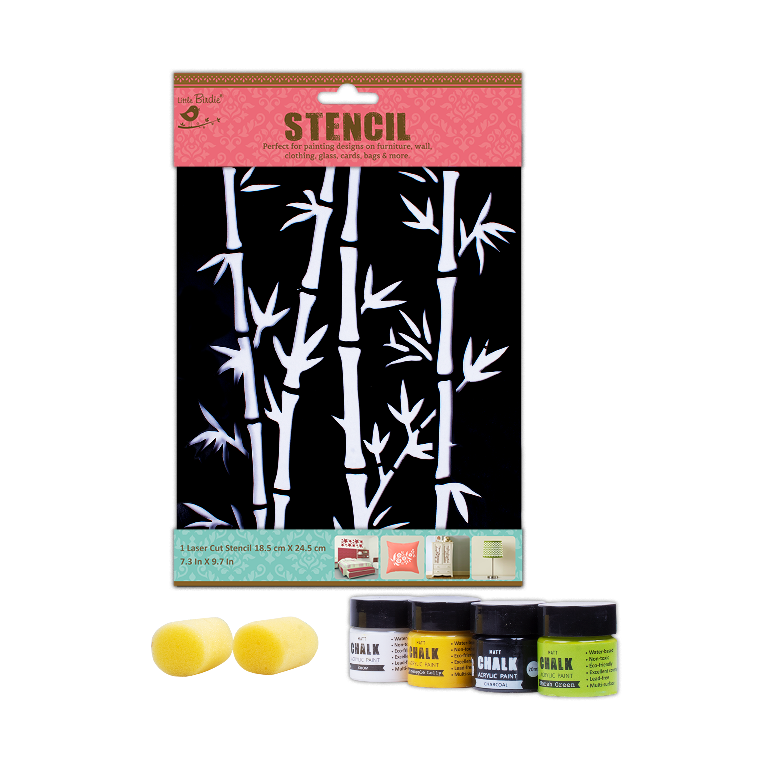 Diy Bamboo Stencil Art Kit 1Box