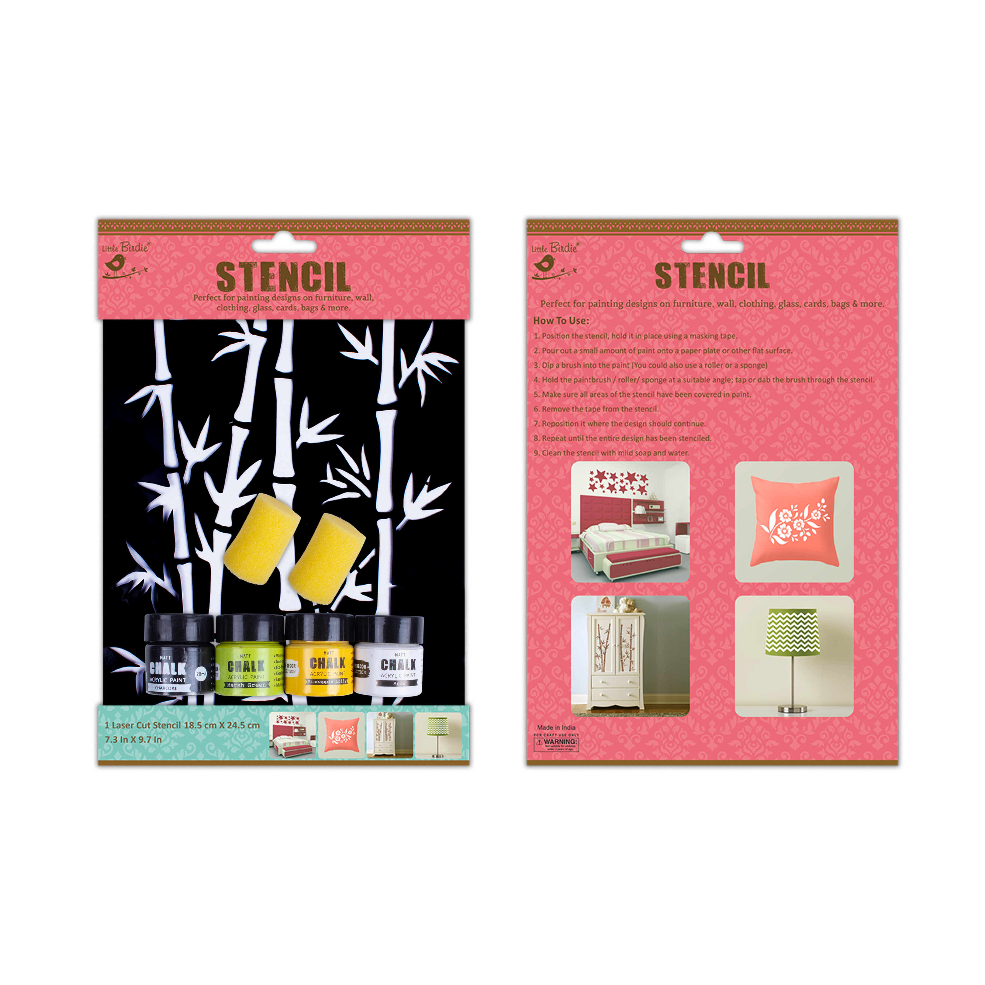 Diy Bamboo Stencil Art Kit 1Box