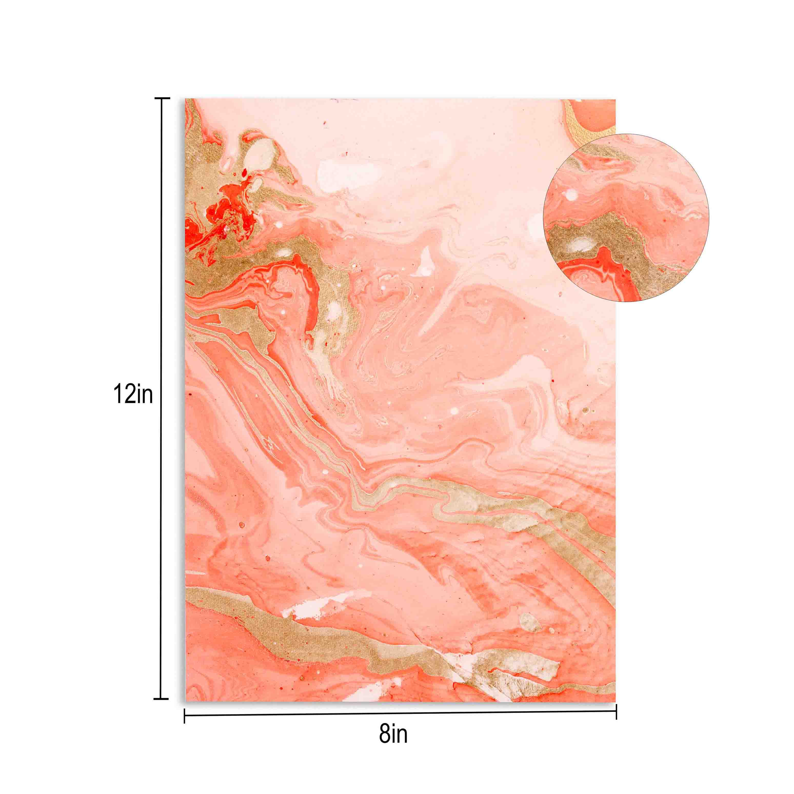 Marbled Paper Shimmer Coral A4 1Sheet Lb