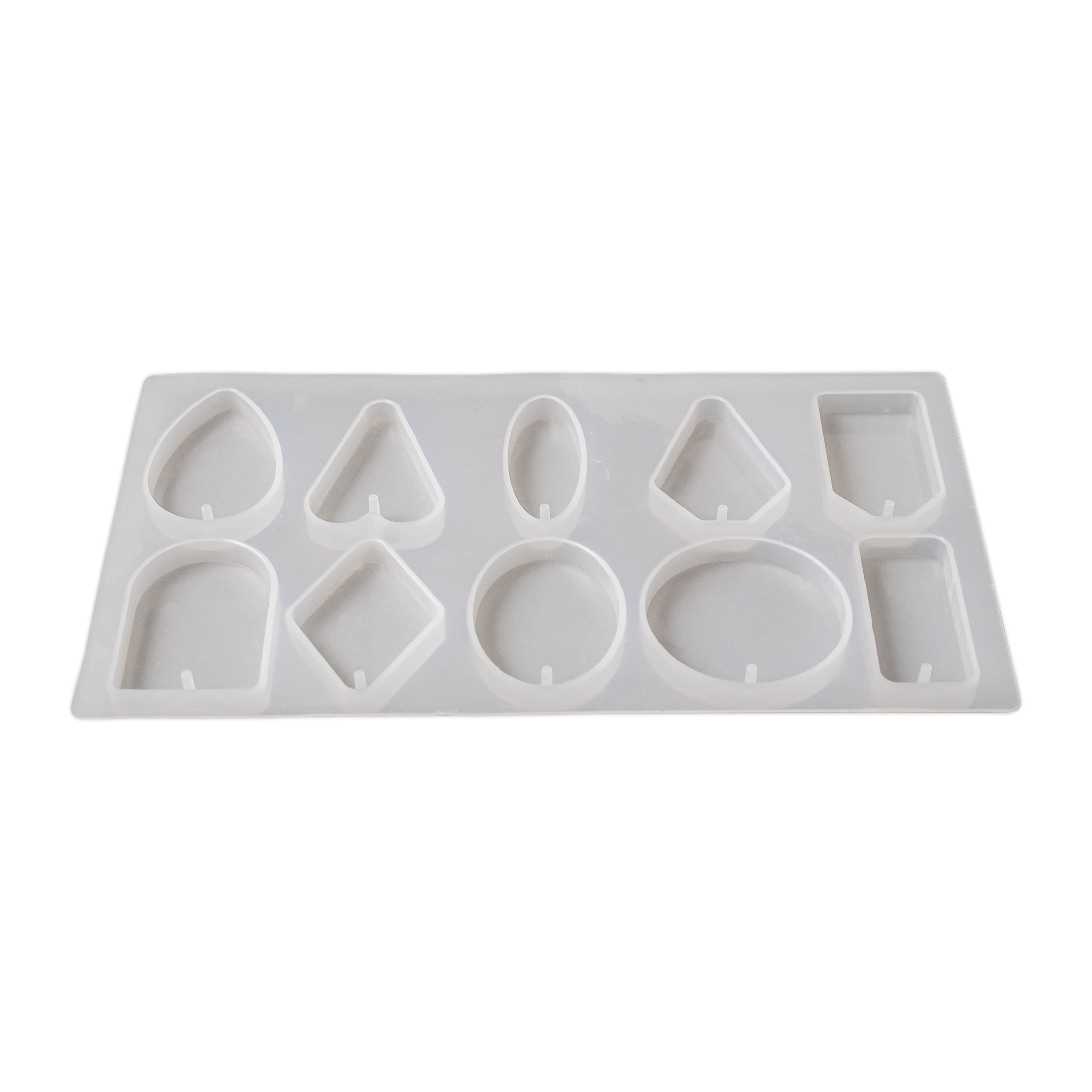 Silicone Mould Assorted 10 cavity Pendant Geometric Shapes 1pc