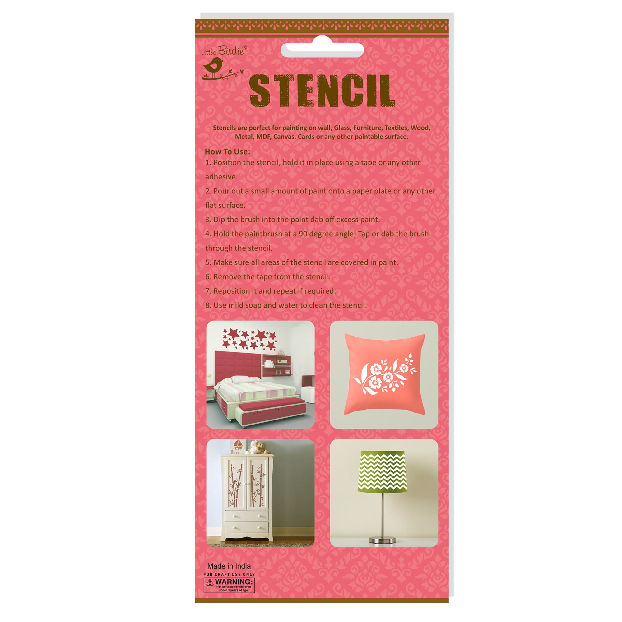 Stencil Floral Borders 4 X 7Inch 1Pc Pbci Lb