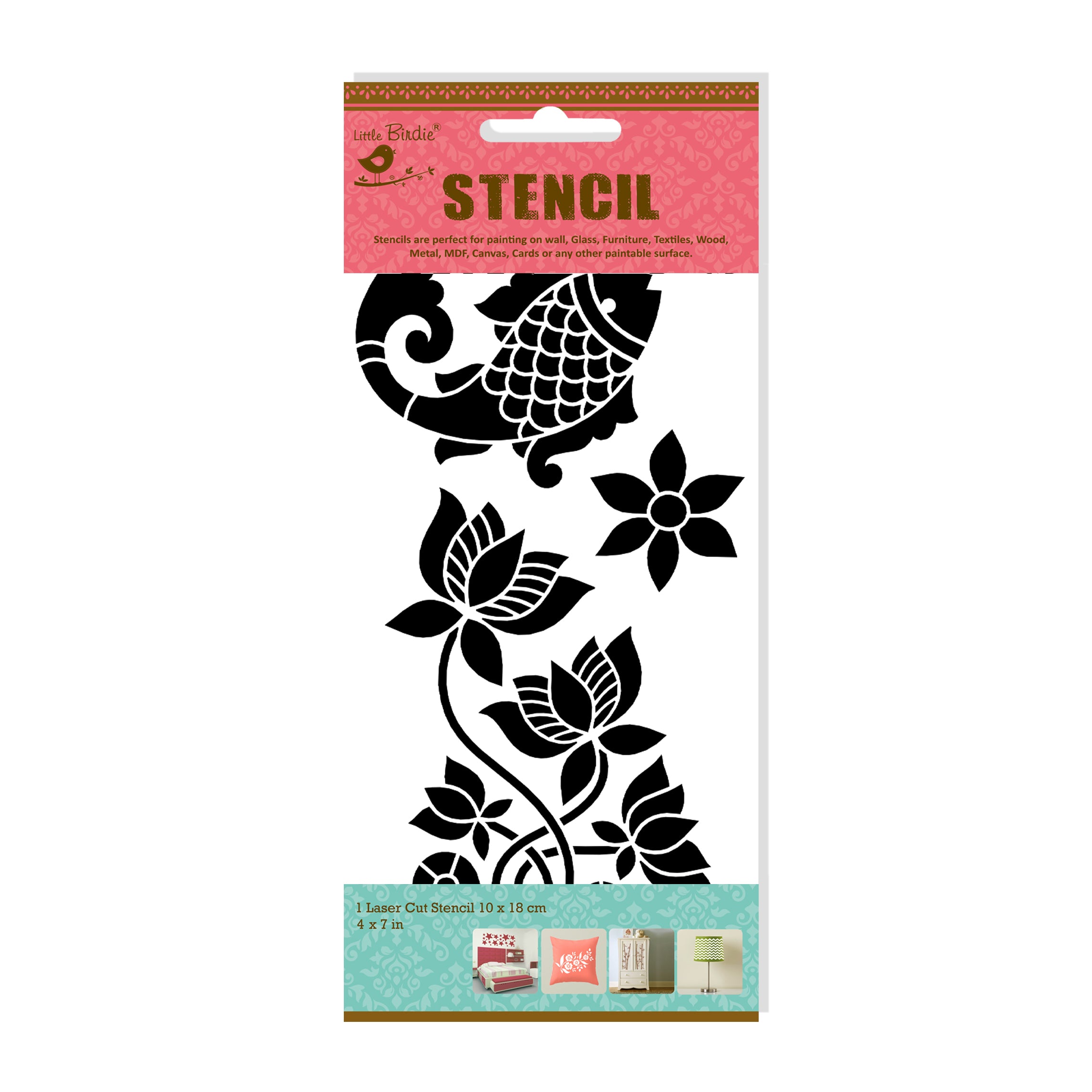LITTLE BIRDIE Stencil Flower W/Stem, 18.5 X 24.5 cm, Pack of 2 Drawing,  Painting Stencil Price in India - Buy LITTLE BIRDIE Stencil Flower W/Stem, 18.5 X 24.5 cm