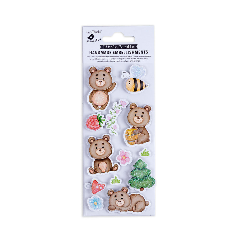 Handmade Stickers Bear Buzz 13pc