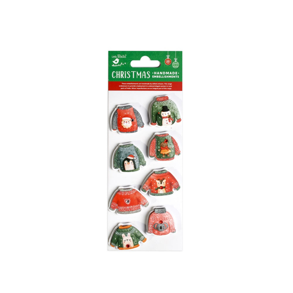 Christmas Handmade Stickers Christmas Sweaters 8pc