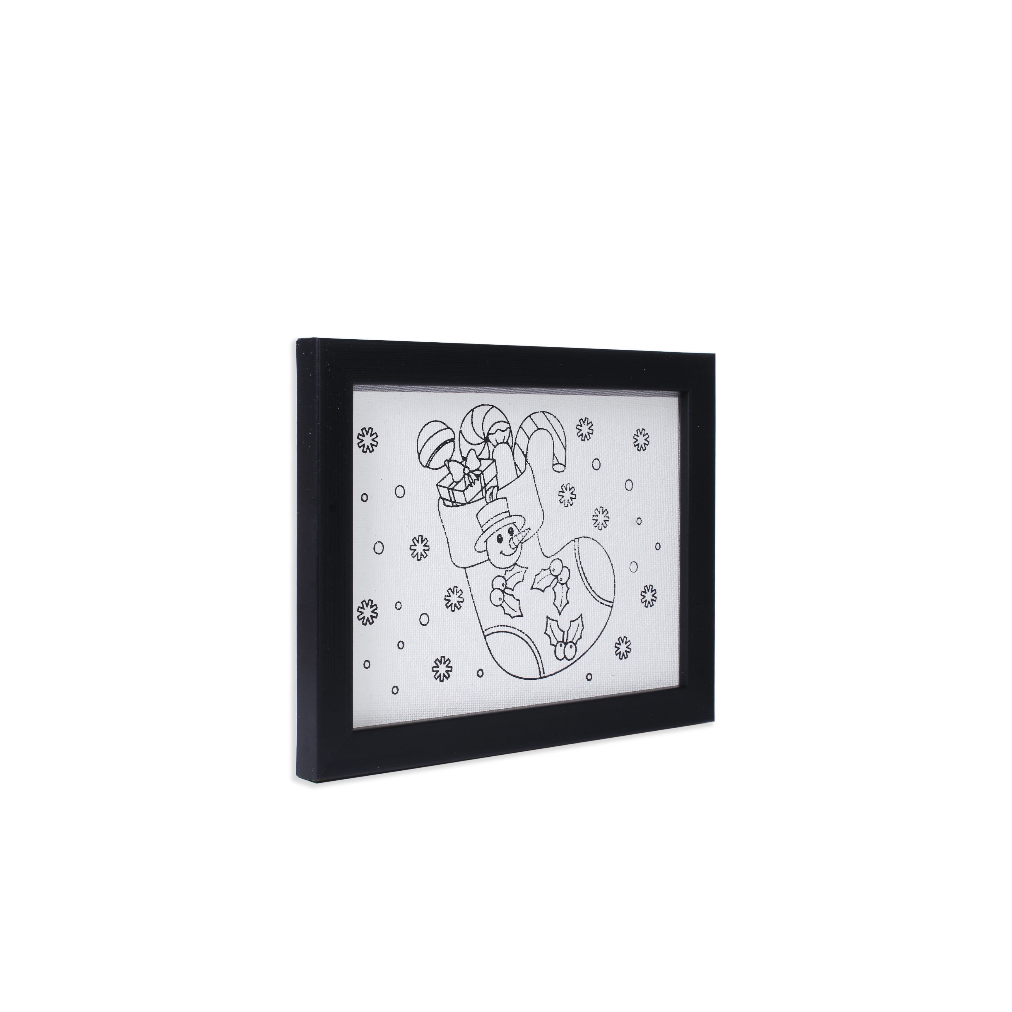 Pre Primed Printed Canvas Frame With Paints Christmas Stocking L5 X W7Inch Approx 1pc