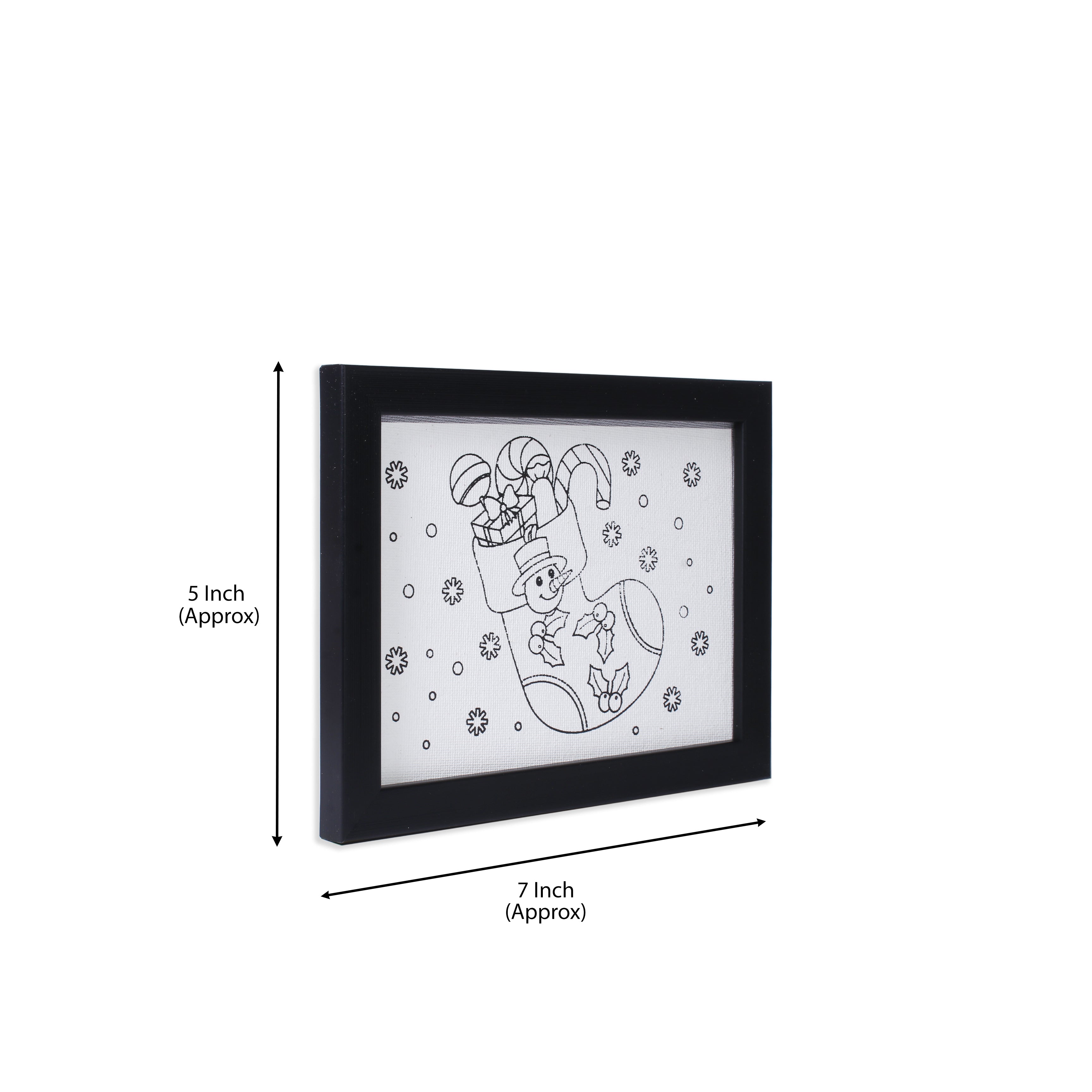 Pre Primed Printed Canvas Frame With Paints Christmas Stocking L5 X W7Inch Approx 1pc