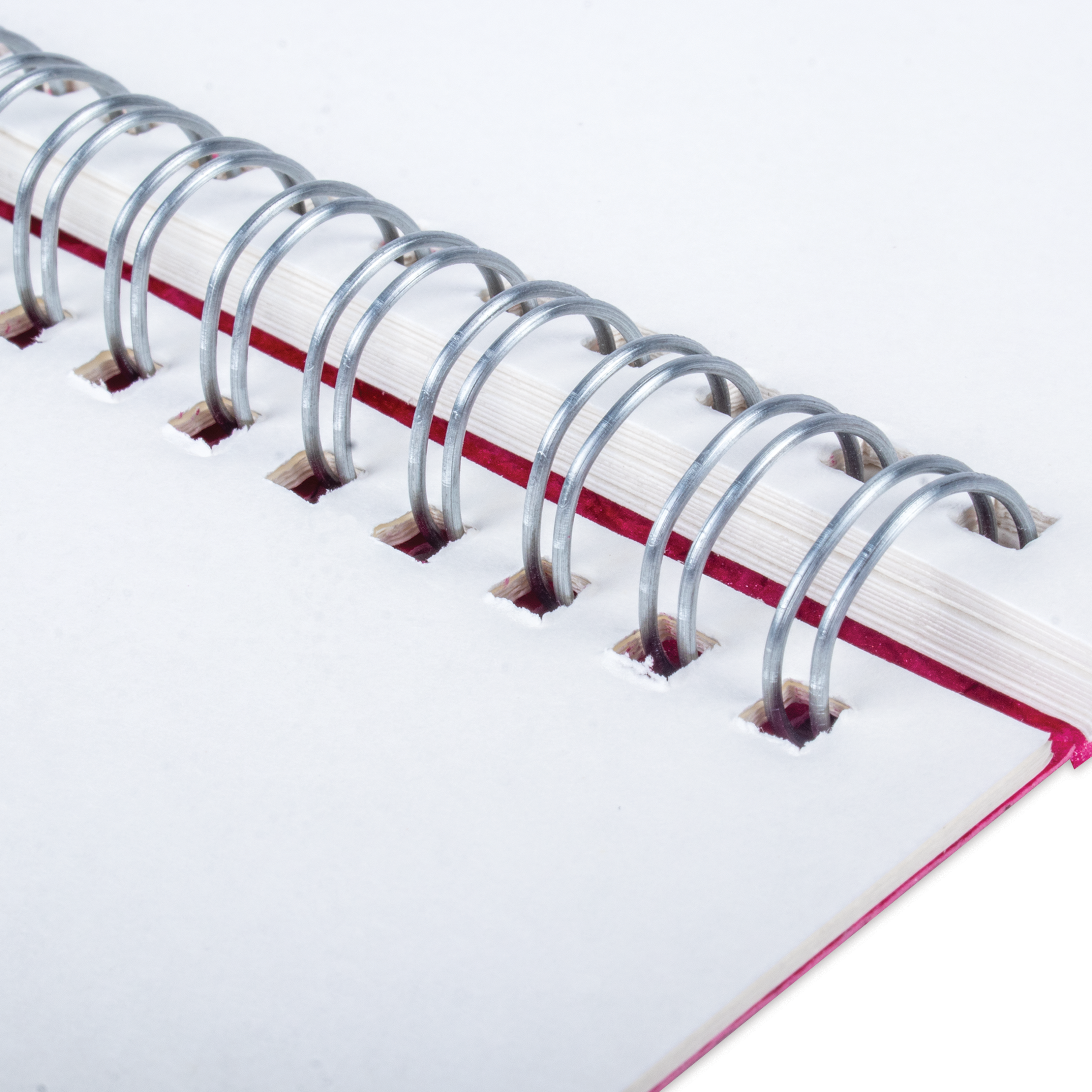 Simply Chic Spiral Bound Sketchbook with Leather Paper Cover | Fuchsia | Pink - A5 - 115gsm - 40Pages - 1Book