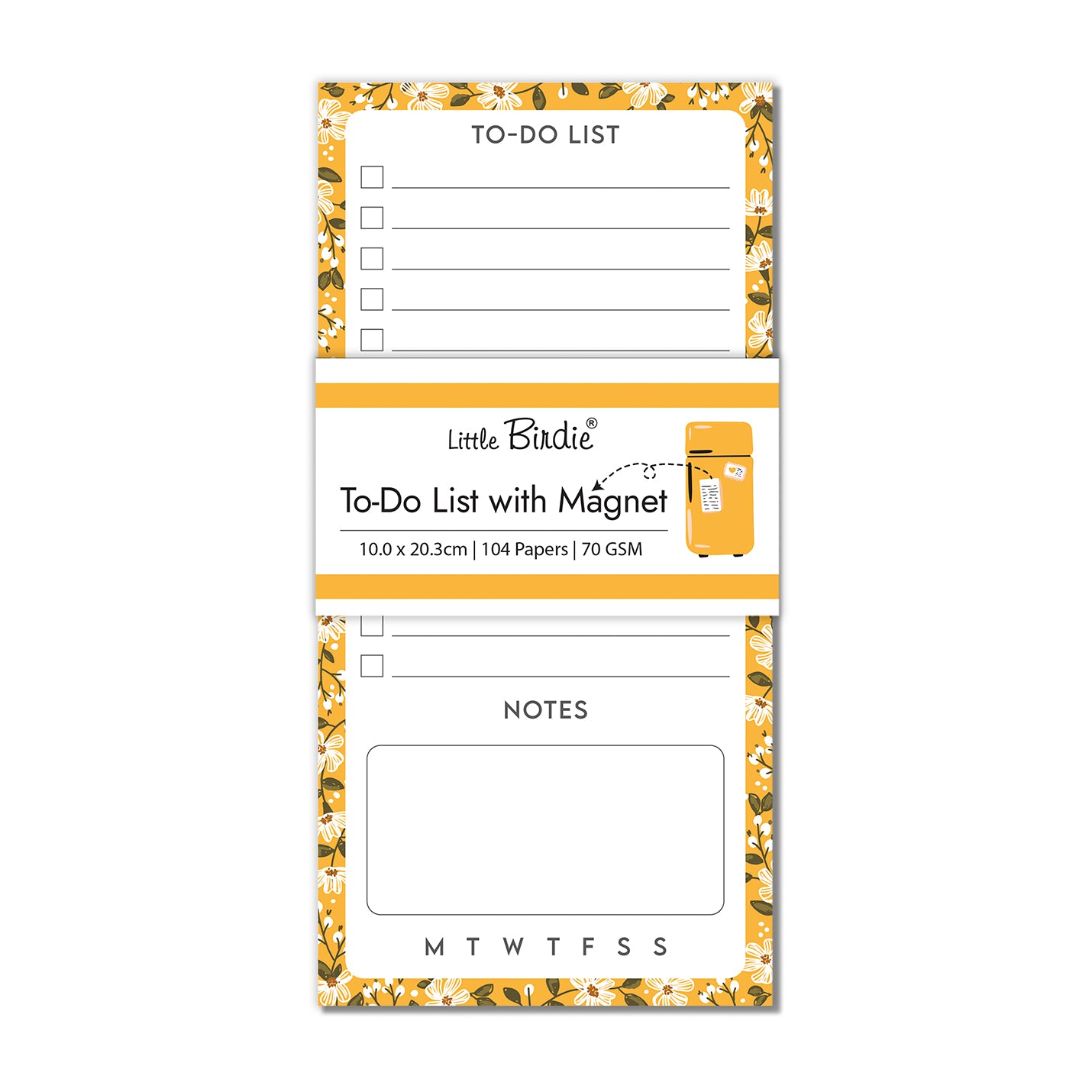 Fridge Magnet To Do List Floral Vine 70gsm 52 Sheets