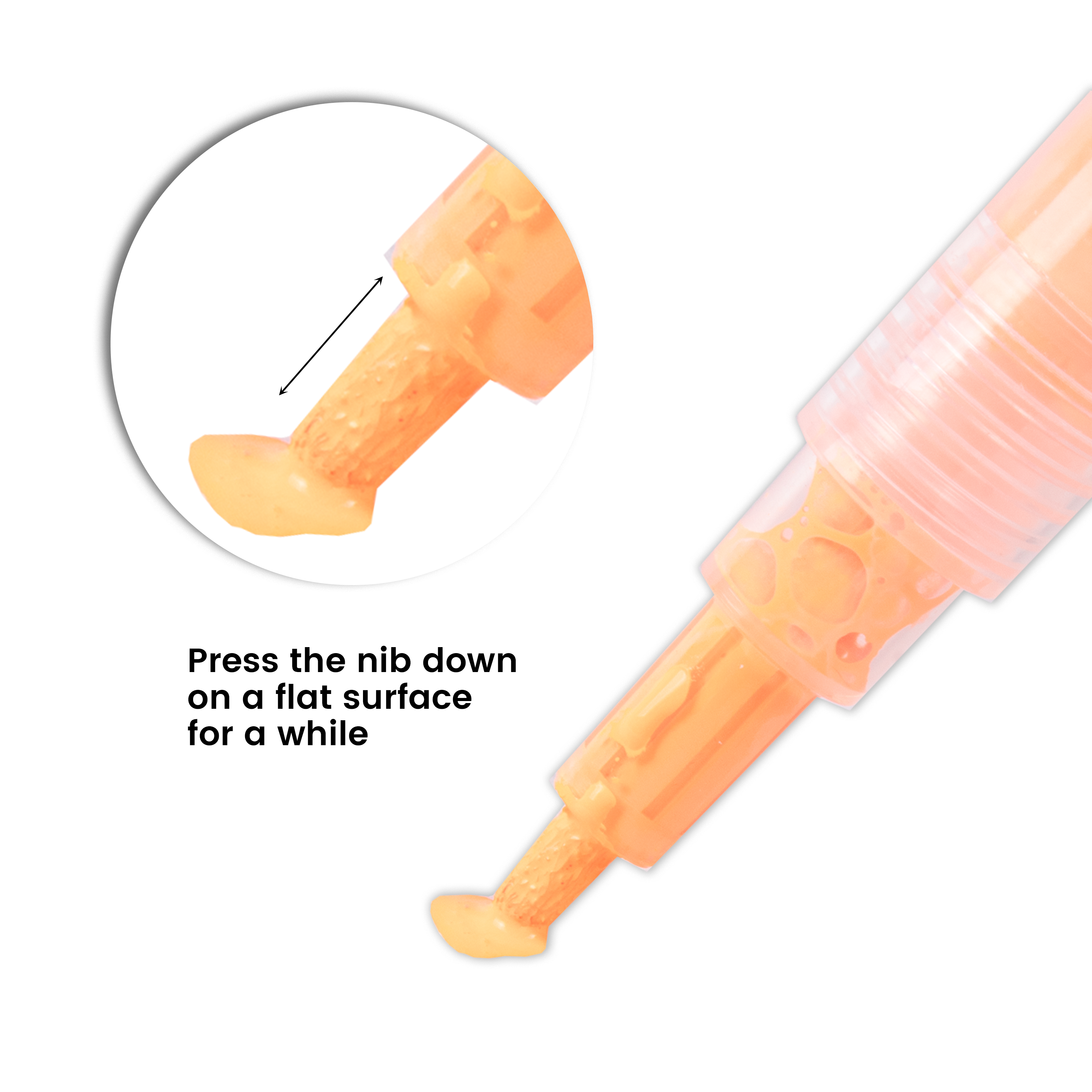 Acrylic Paint Marker Pen Water Based Neon Orange 1mm Tip 1pc