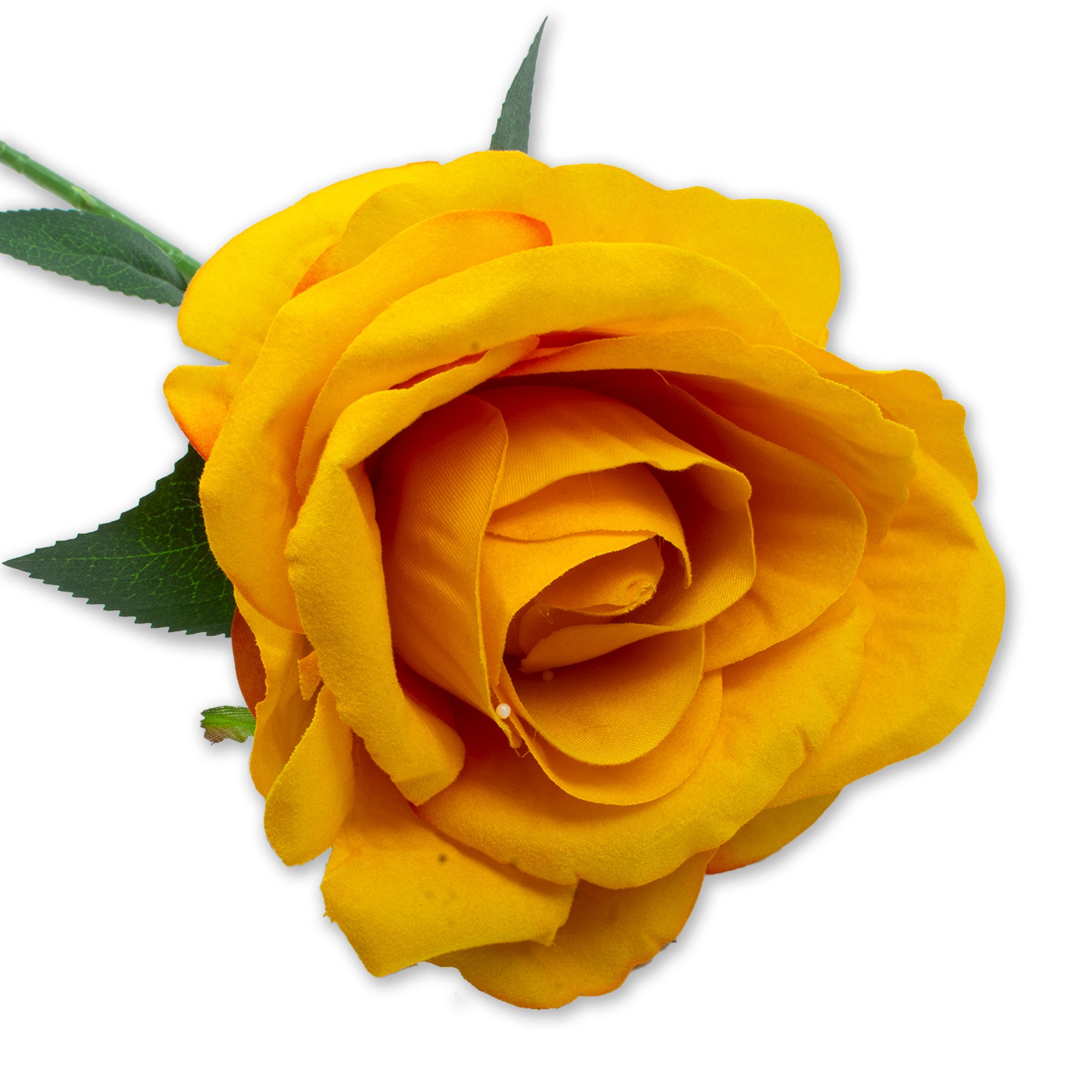Artificial Flower Rose Yellow and Orange 20inch 1Stem