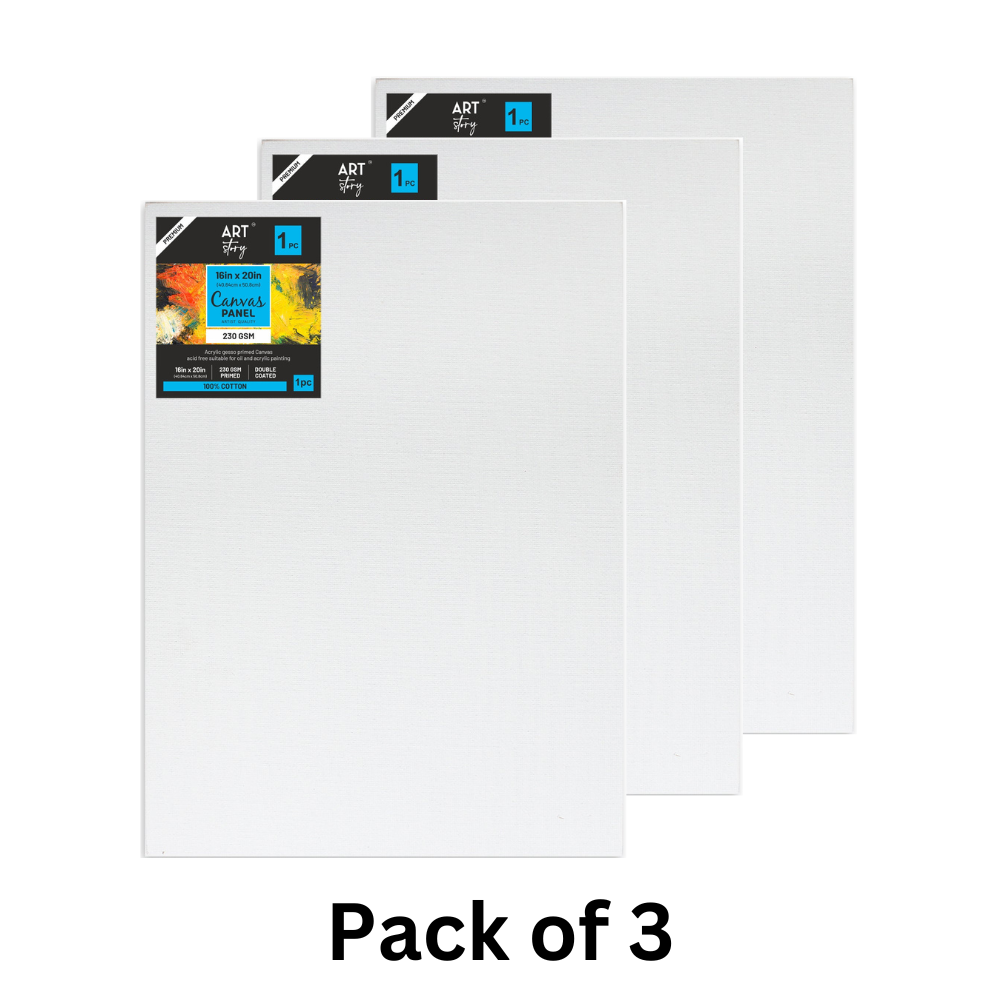 Canvas Panel 3Mm Mdf Board 16 X 20Inch 1Pc (Pack of 3)