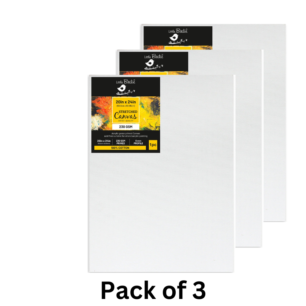 Stretched Canvas Frame 16X30Mm 230Gsm 20 X 24Inch 1Pc (Pack of 3)