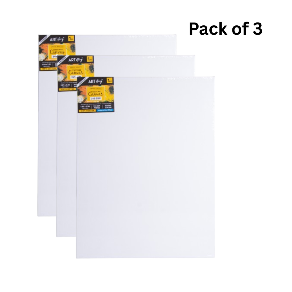 Stretched Canvas Frame (Pack of 3) - 17X37mm 345gsm 30 X 40inch