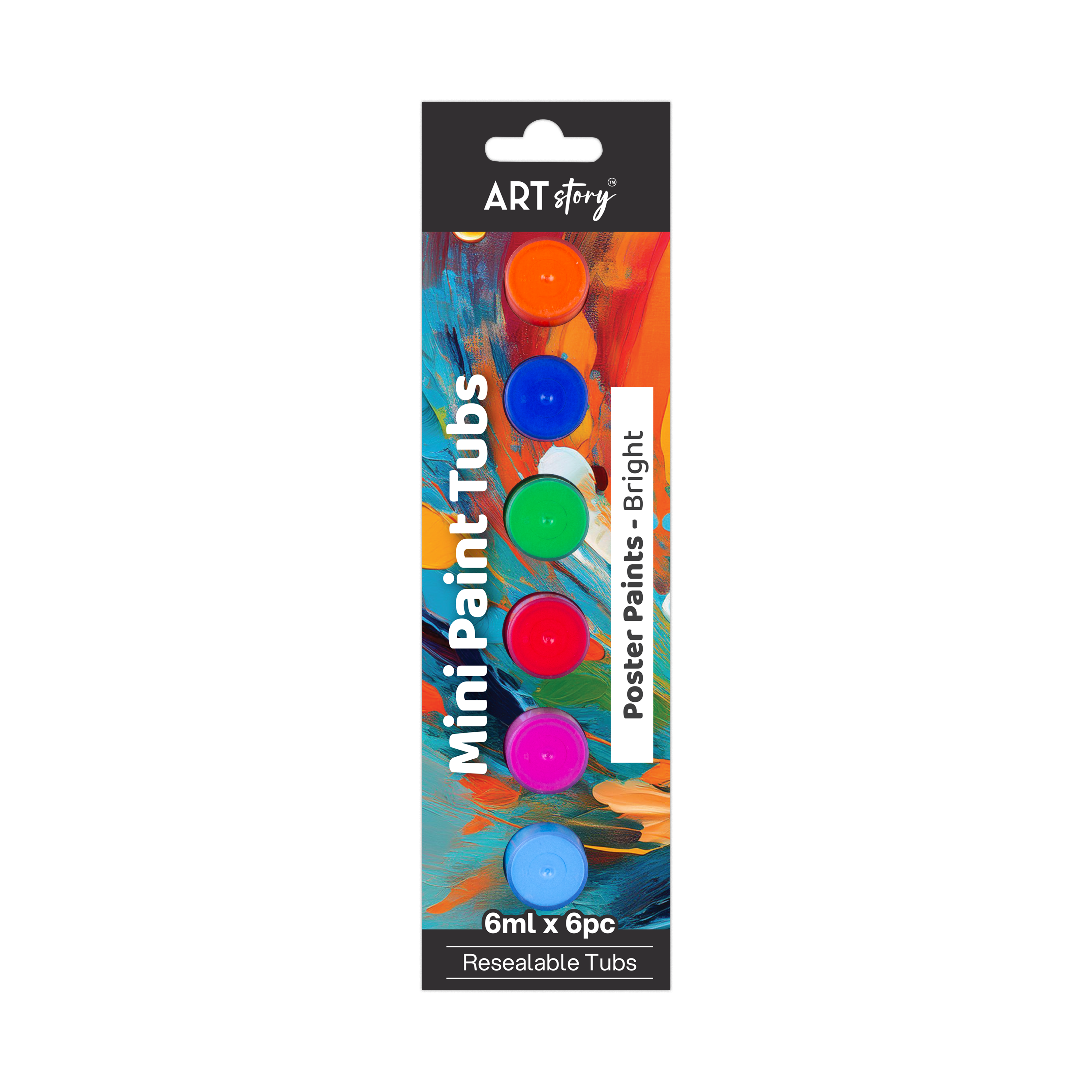 Mini Paint Tubs Poster Paint Bright 6ml x 6 shades