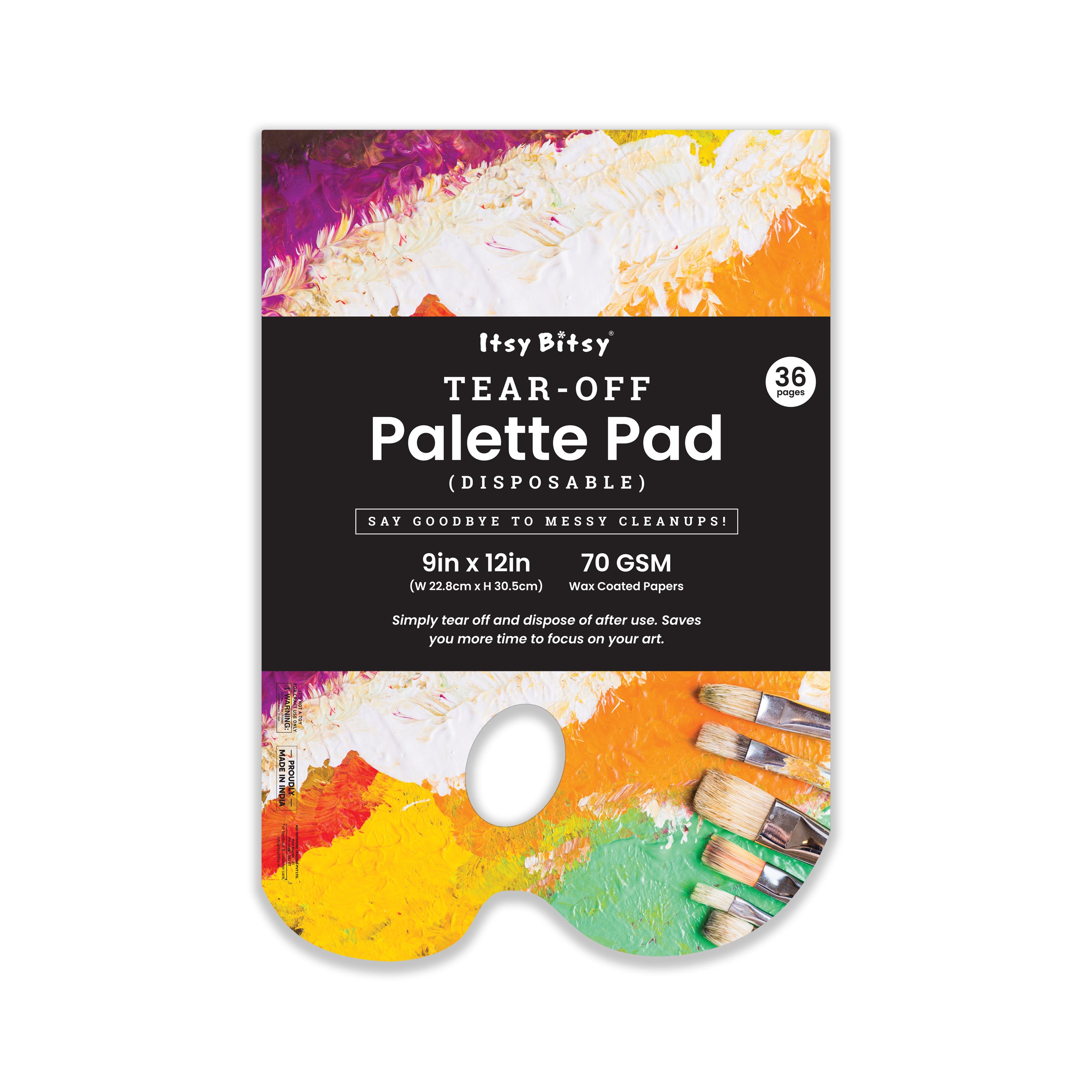 Tear - Off Palette Pad 9 x 12Inch (Wax Coated Papers) 70gsm 36 Pages