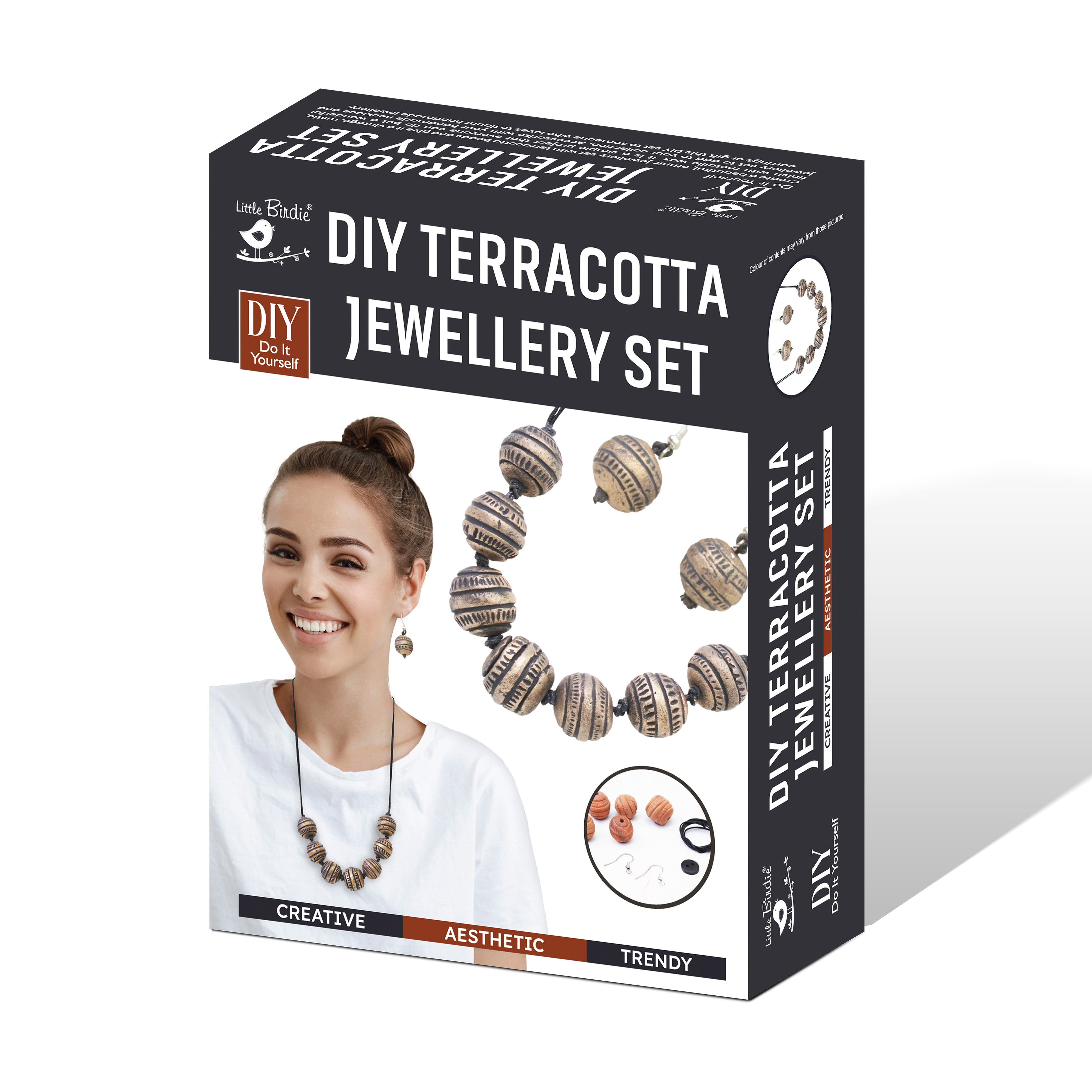 Diy Terracotta Necklace Kit 1pc Box