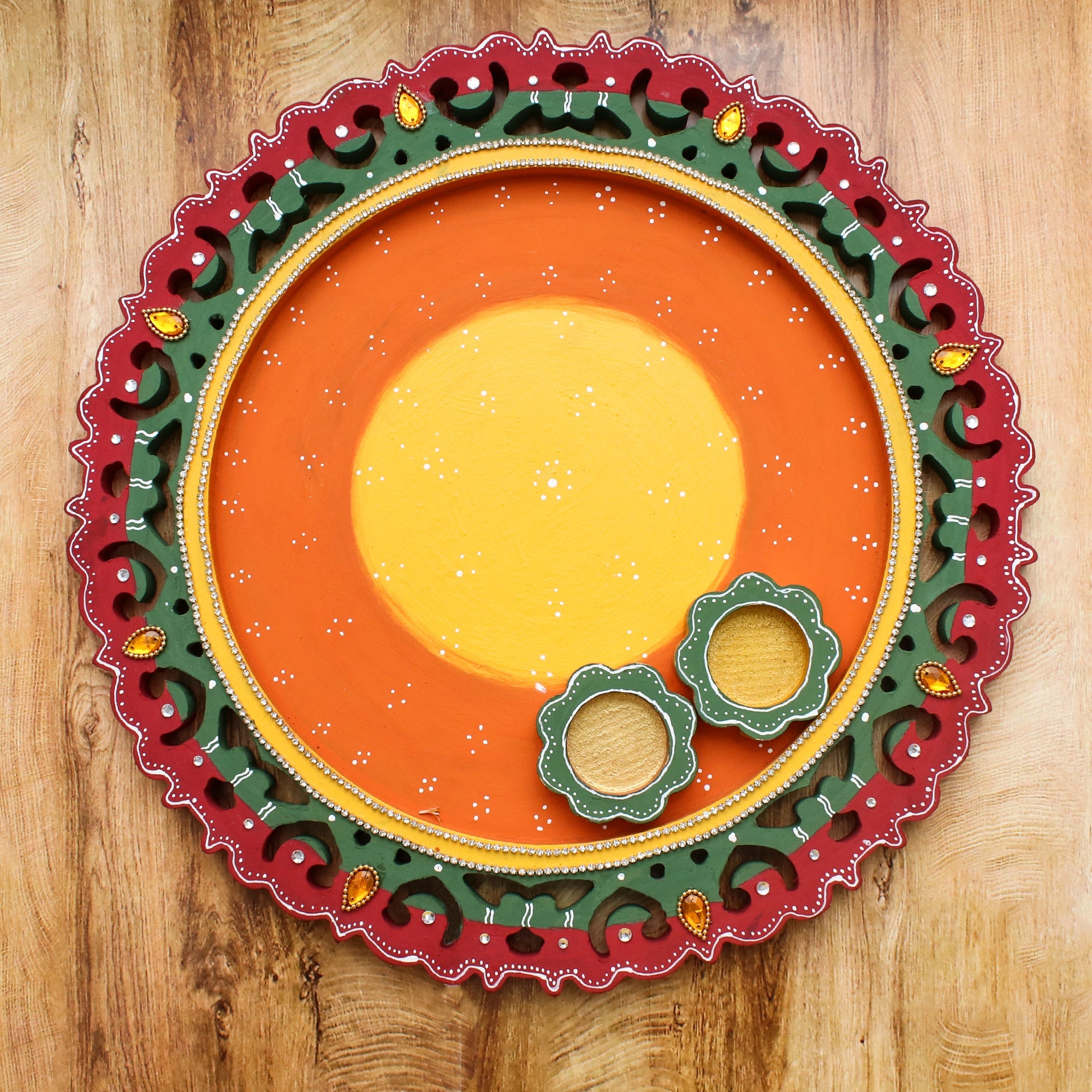 MDF Pooja Thali - 5.5Mm Thickness, 8 inch Dia, 1Pc