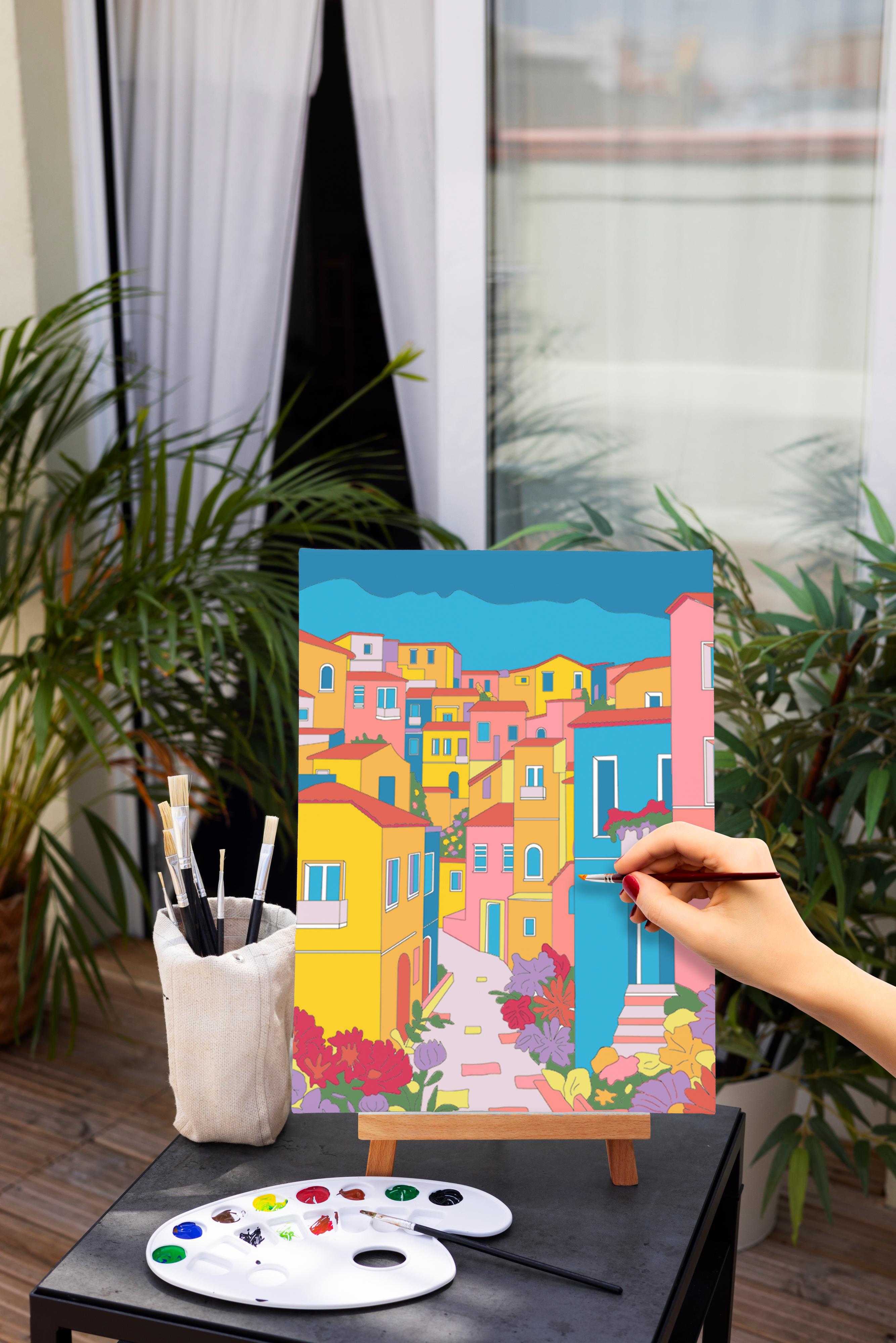 Paint By Numbers - Town Walk | DIY Kit for Creative Learning