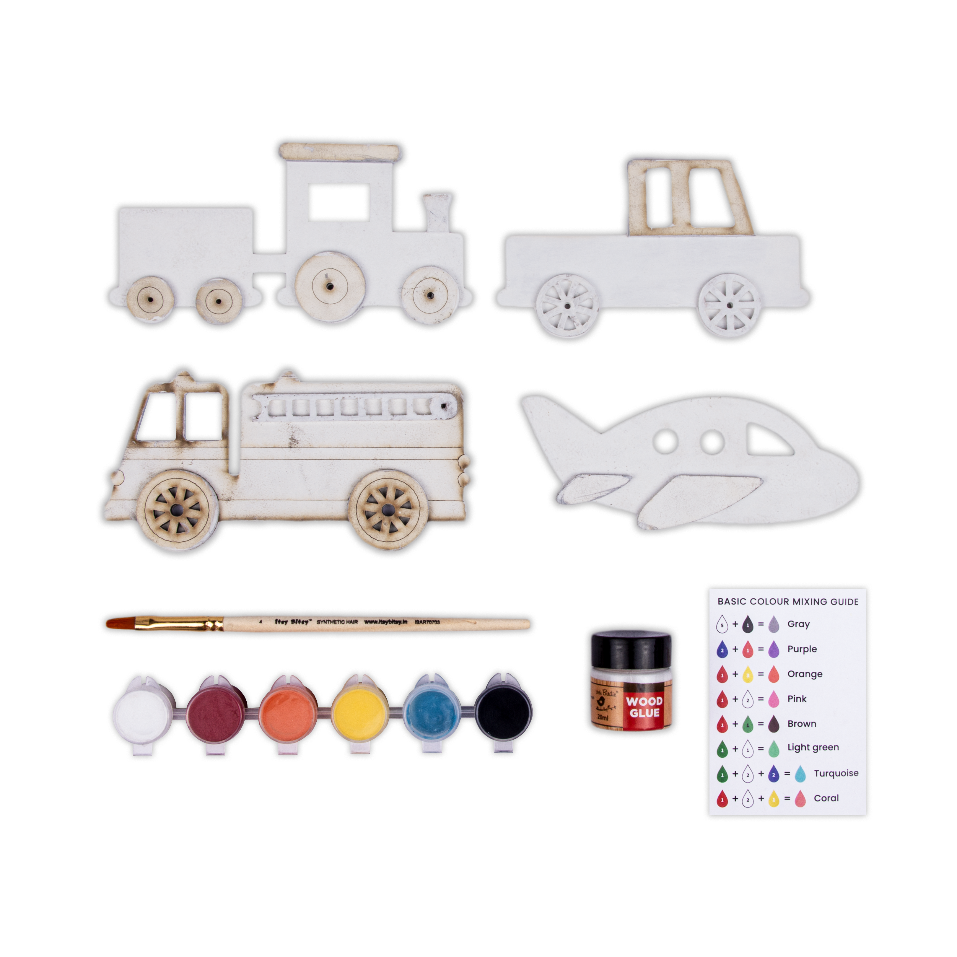 DIY Paint and Play Decor Kit - Transport, 1 Box