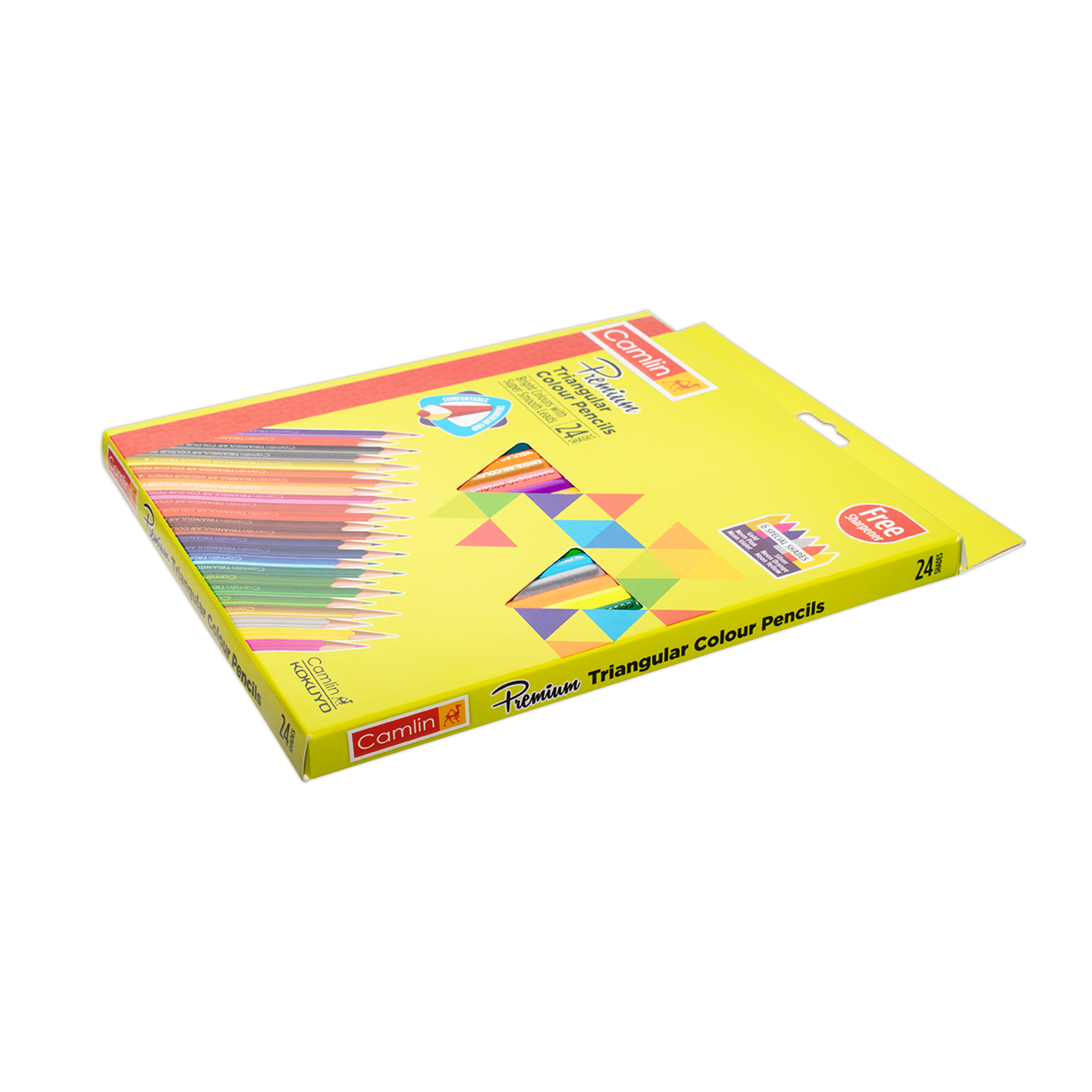 Triangular Colour Pencils 24 Shades Camlin