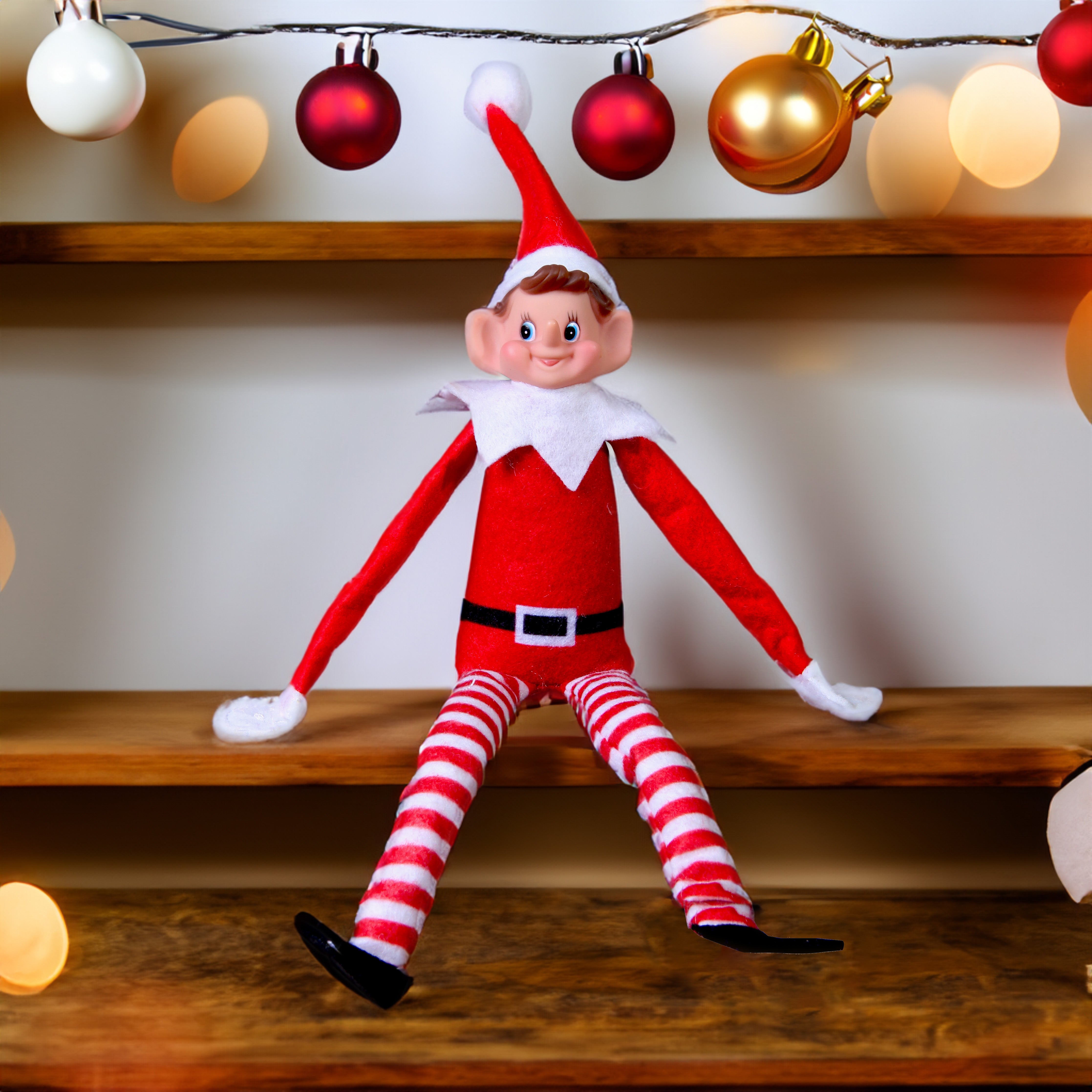 Christmas Shelf Sitting Elf 33Cm 1Pc