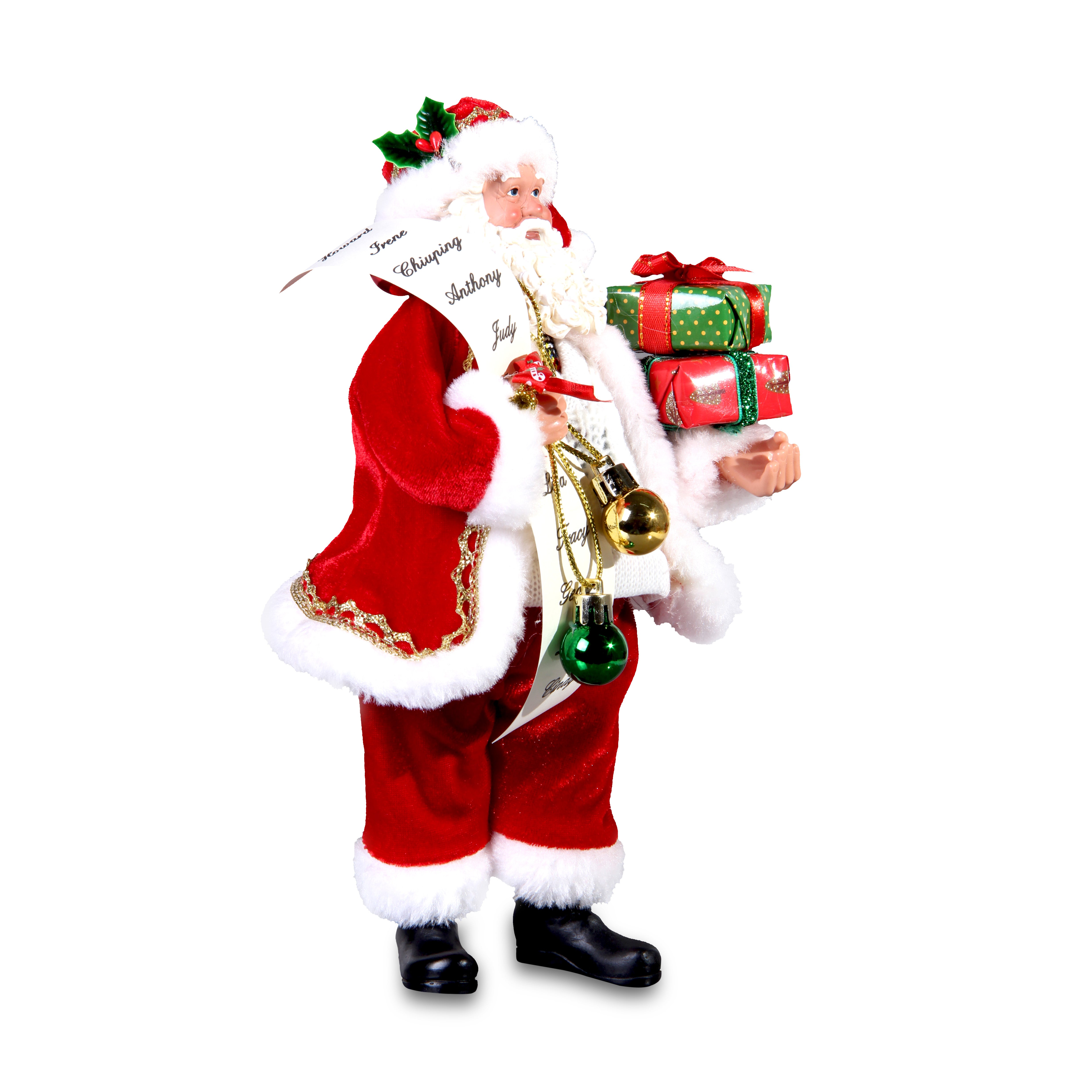 Collectible Nice List Santa 28Cm 1Pc