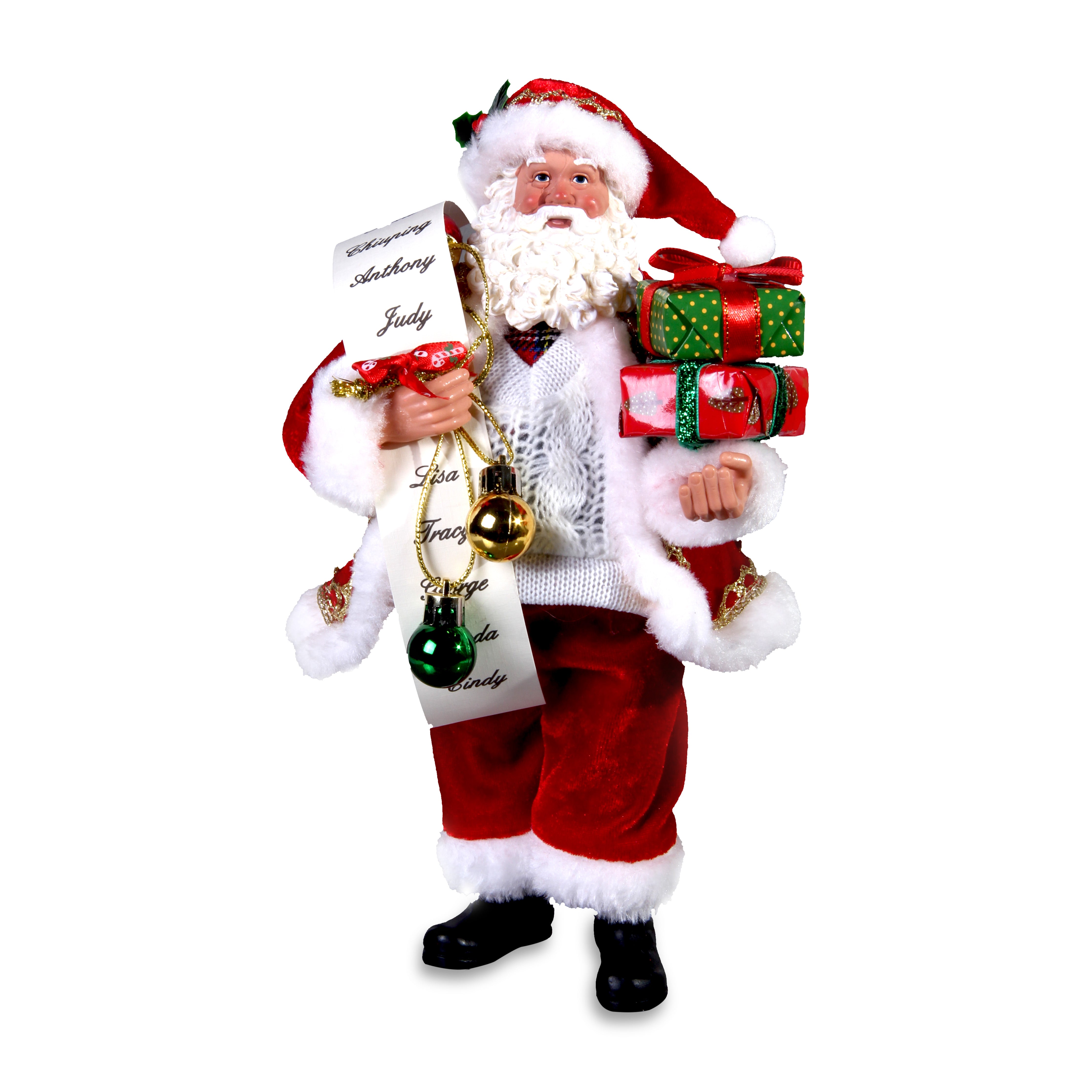 Collectible Nice List Santa 28Cm 1Pc