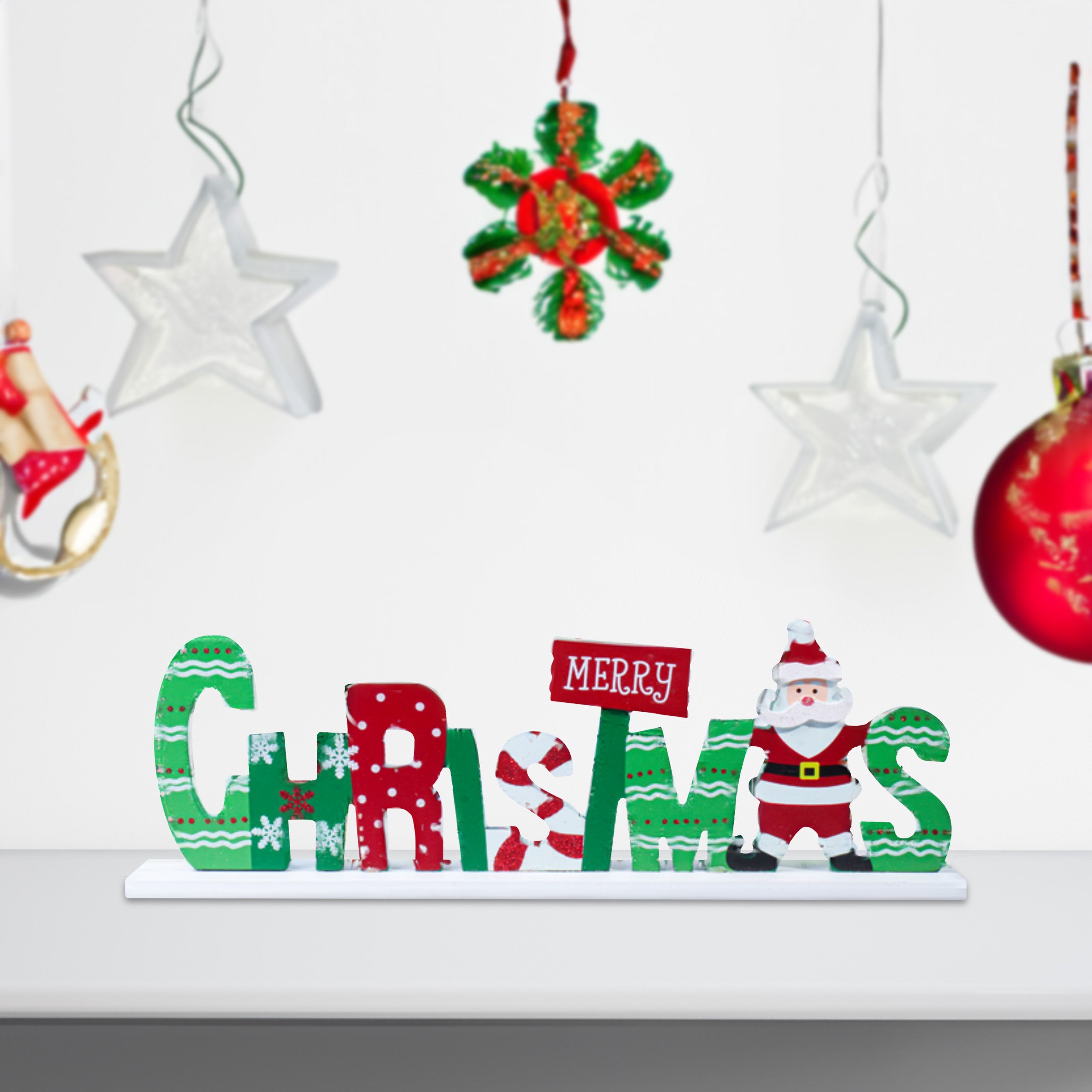Table Deco Merry Christmas 16 X 5Inch 1Pc