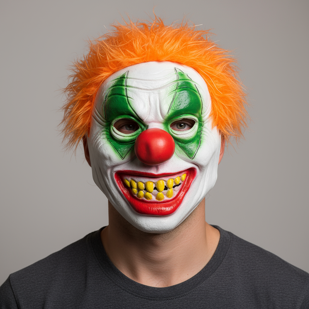 Halloween Mask Bulging Eye Joker Assorted Colours 1pc