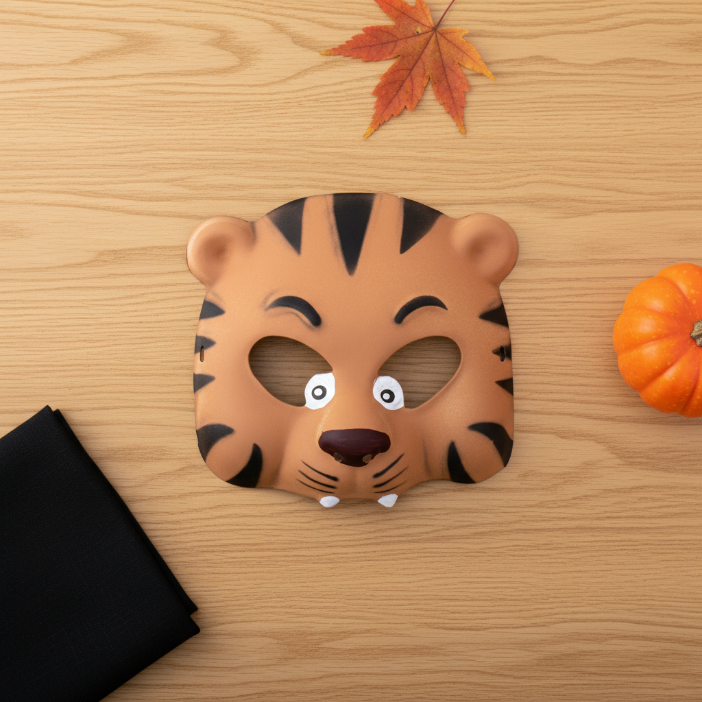 Halloween Spooky Tiger Half Mask Assorted colours 1pc