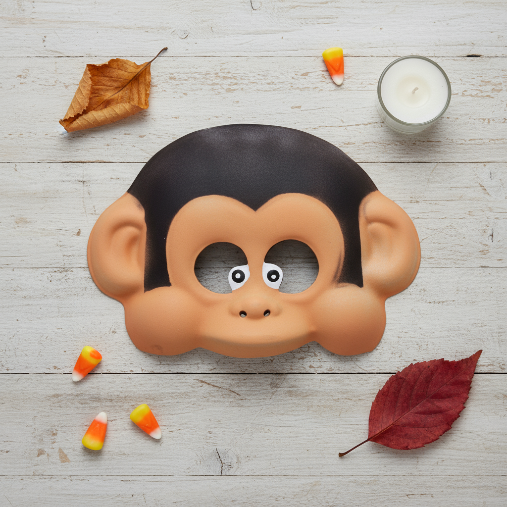 Spooky Monkey Half Mask Assorted colours 1pc