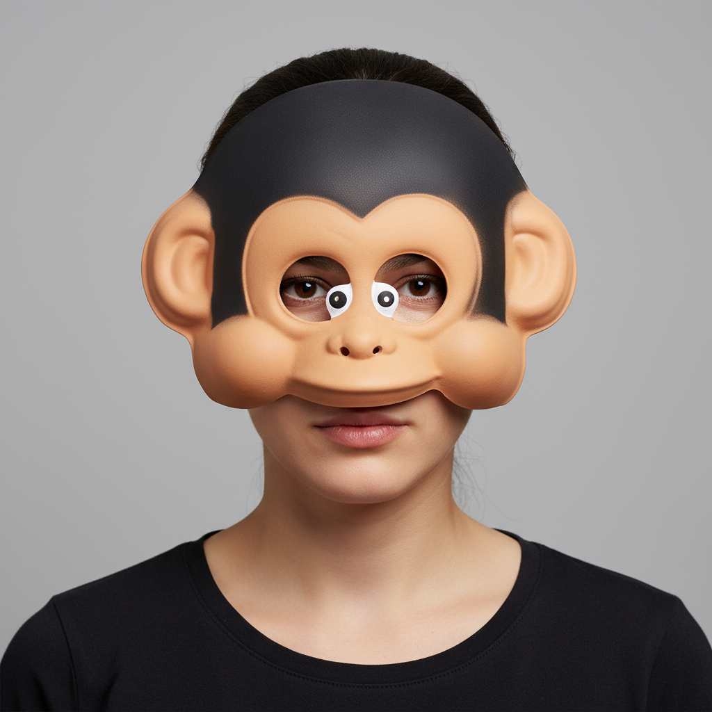 Spooky Monkey Half Mask Assorted colours 1pc