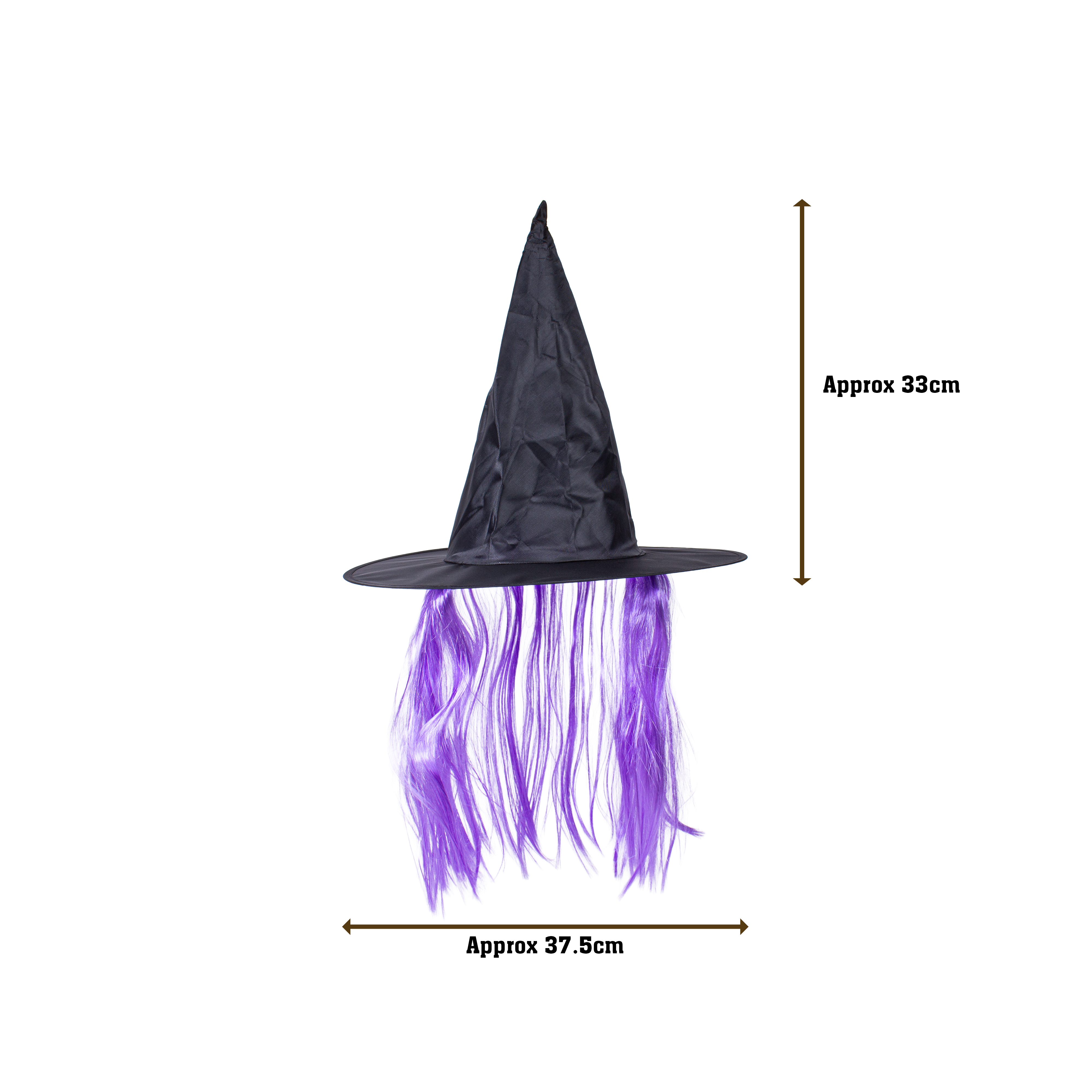 Witch Hat with Hair Purple 1pc