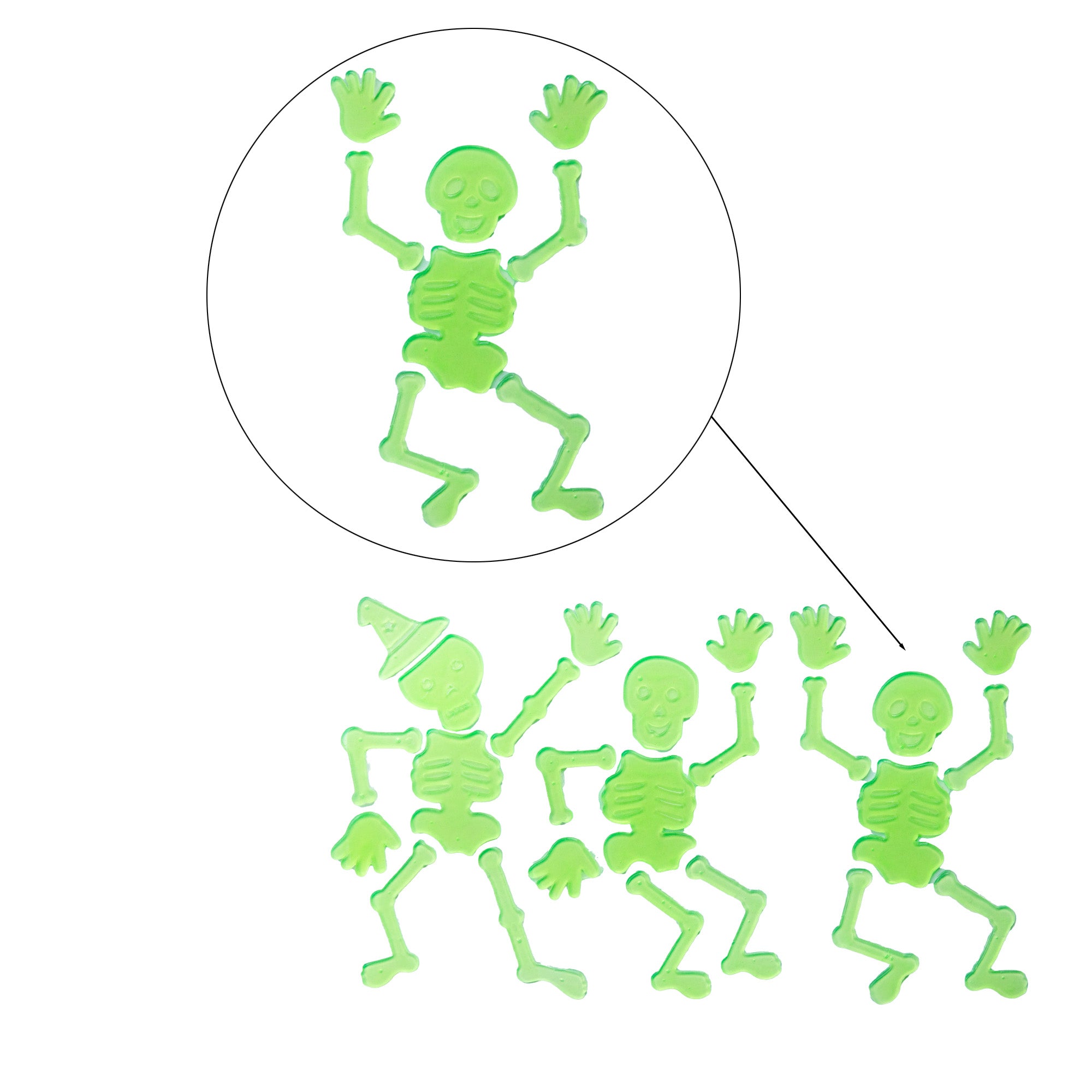 Glow-in-the-dark Gel Cling Skeleton 1pc