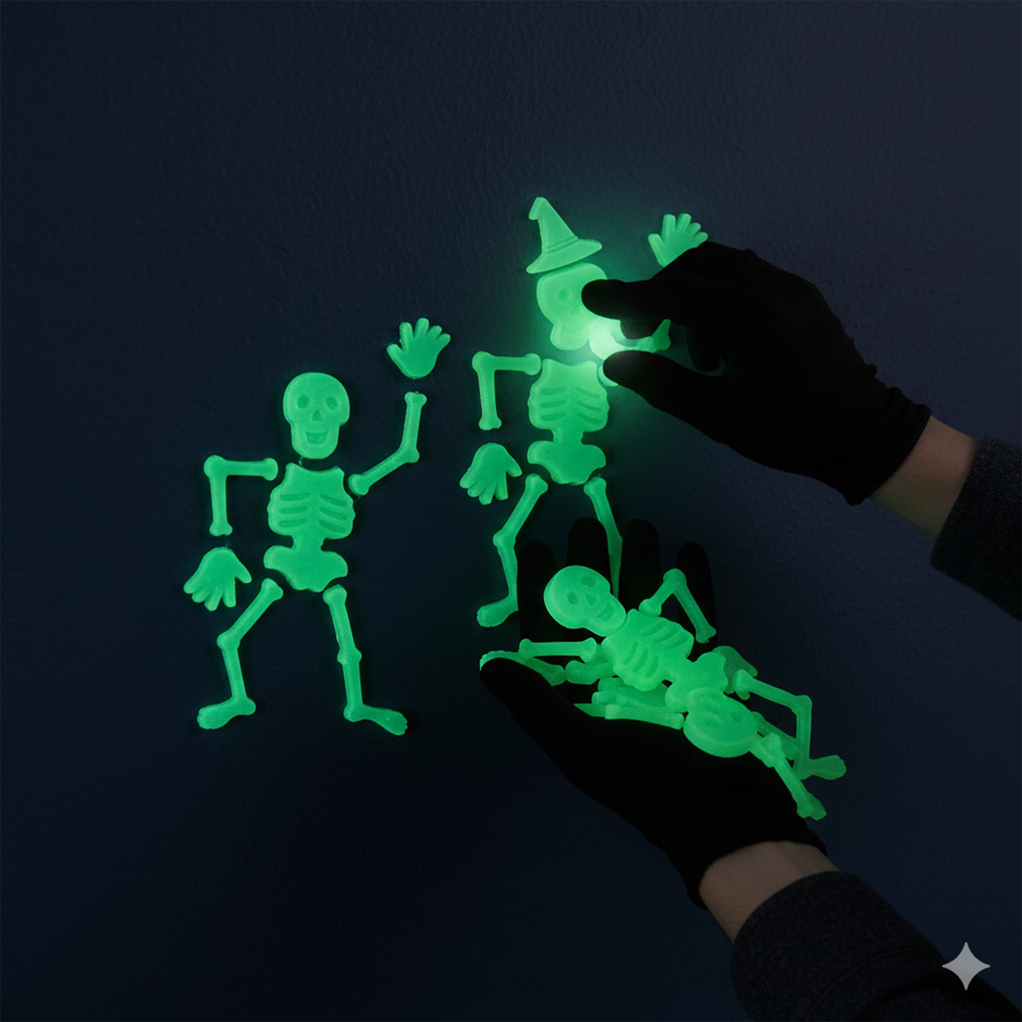 Glow-in-the-dark Gel Cling Skeleton 1pc