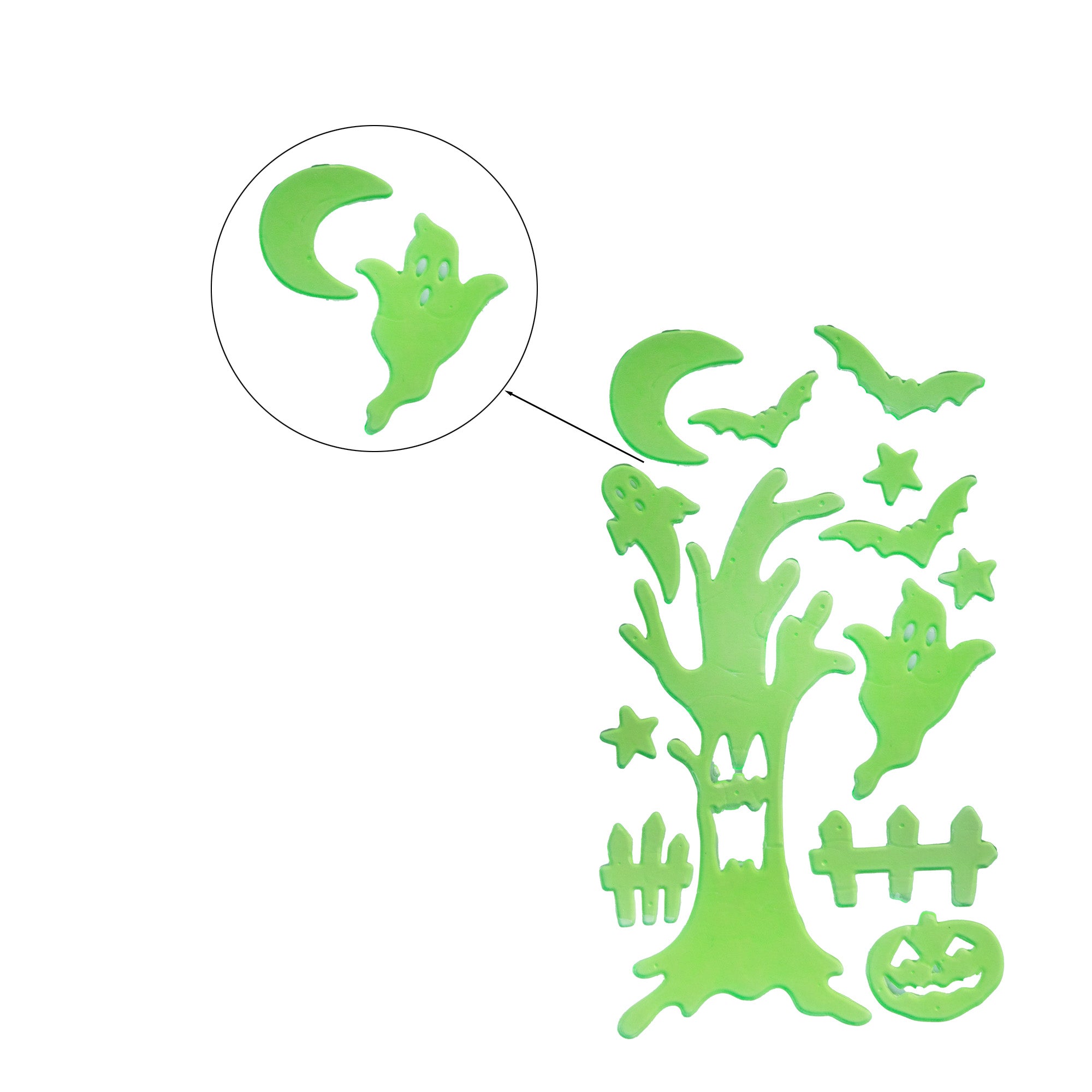 Glow-in-the-dark Gel Cling Scary Night 1pc