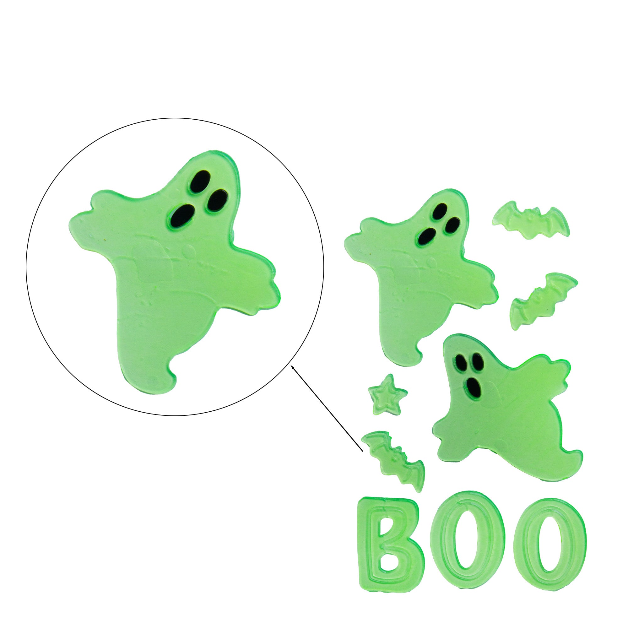 Glow-in-the-dark Gel Cling Ghost Boo 1pc