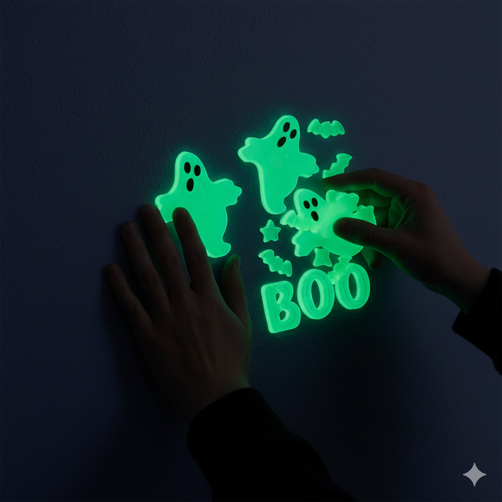Glow-in-the-dark Gel Cling Ghost Boo 1pc