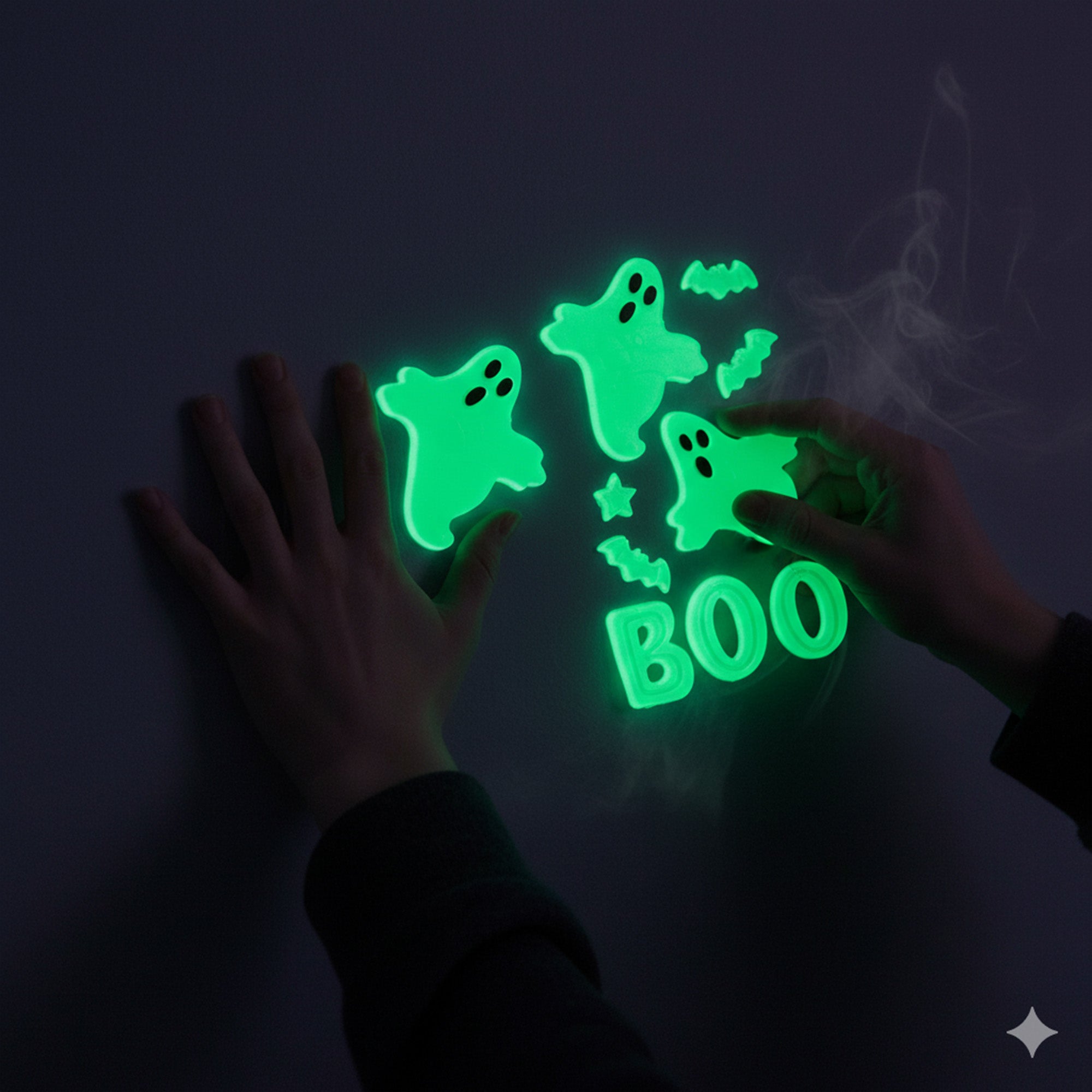 Glow-in-the-dark Gel Cling Ghost Boo 1pc
