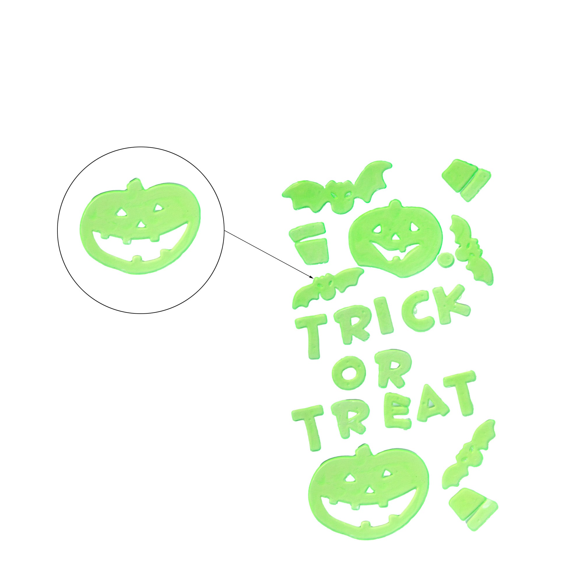 Glow-in-the-dark Gel Cling Trick or treat 1pc