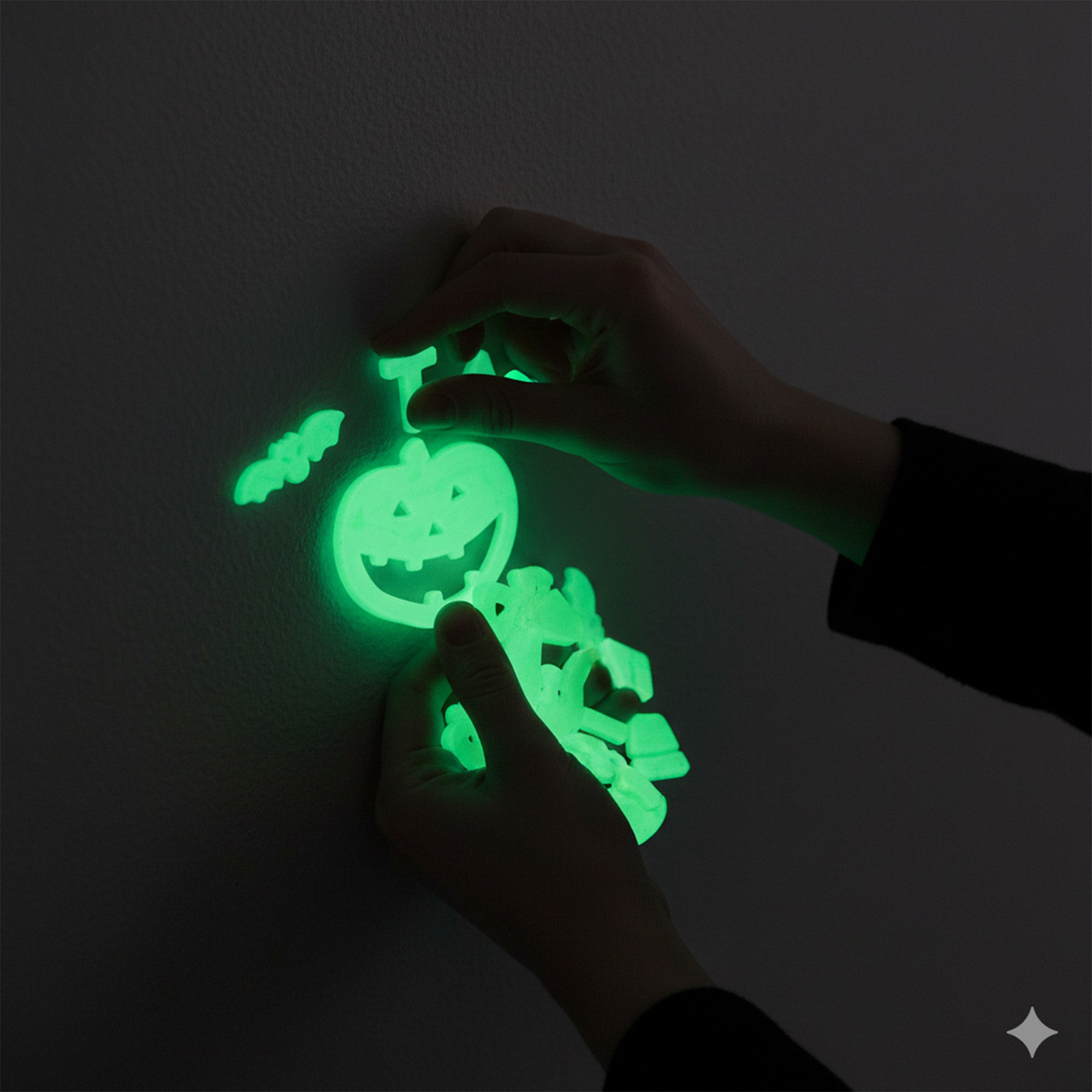 Glow-in-the-dark Gel Cling Trick or treat 1pc