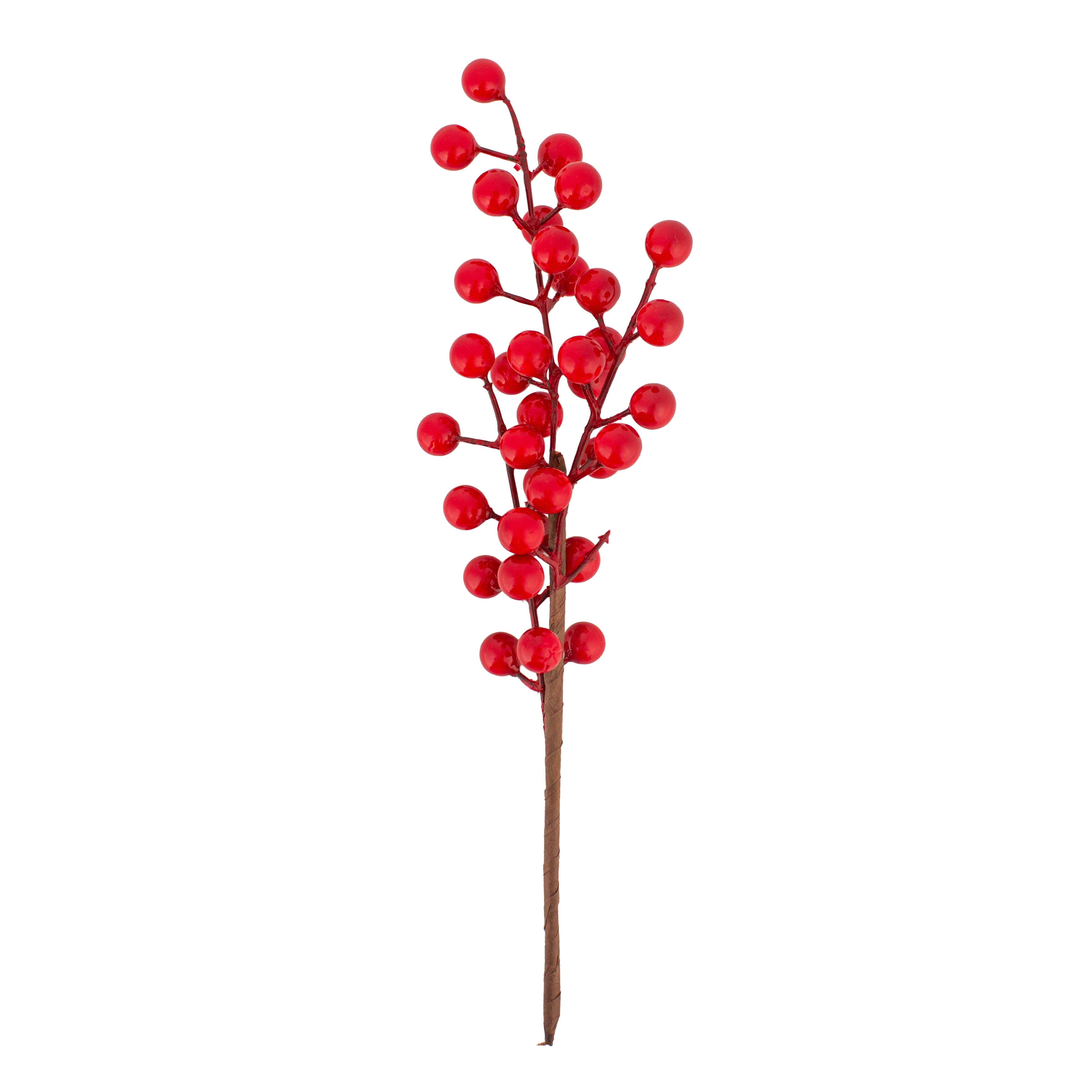 Christmas Decor Glossy Berry Stem Red 30cm 1pc