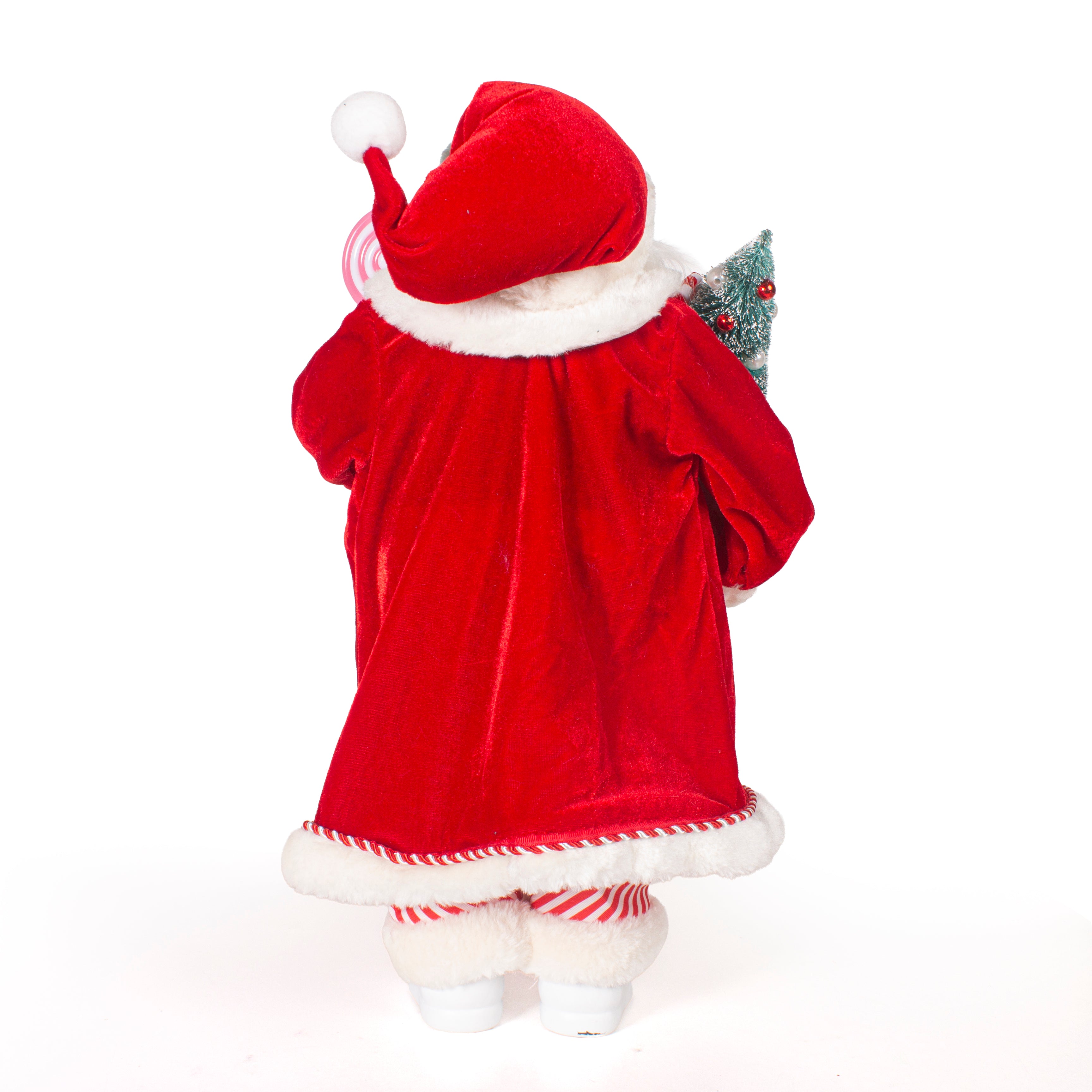 Santa Figurine with Tree Candy Red 45cm 1pc