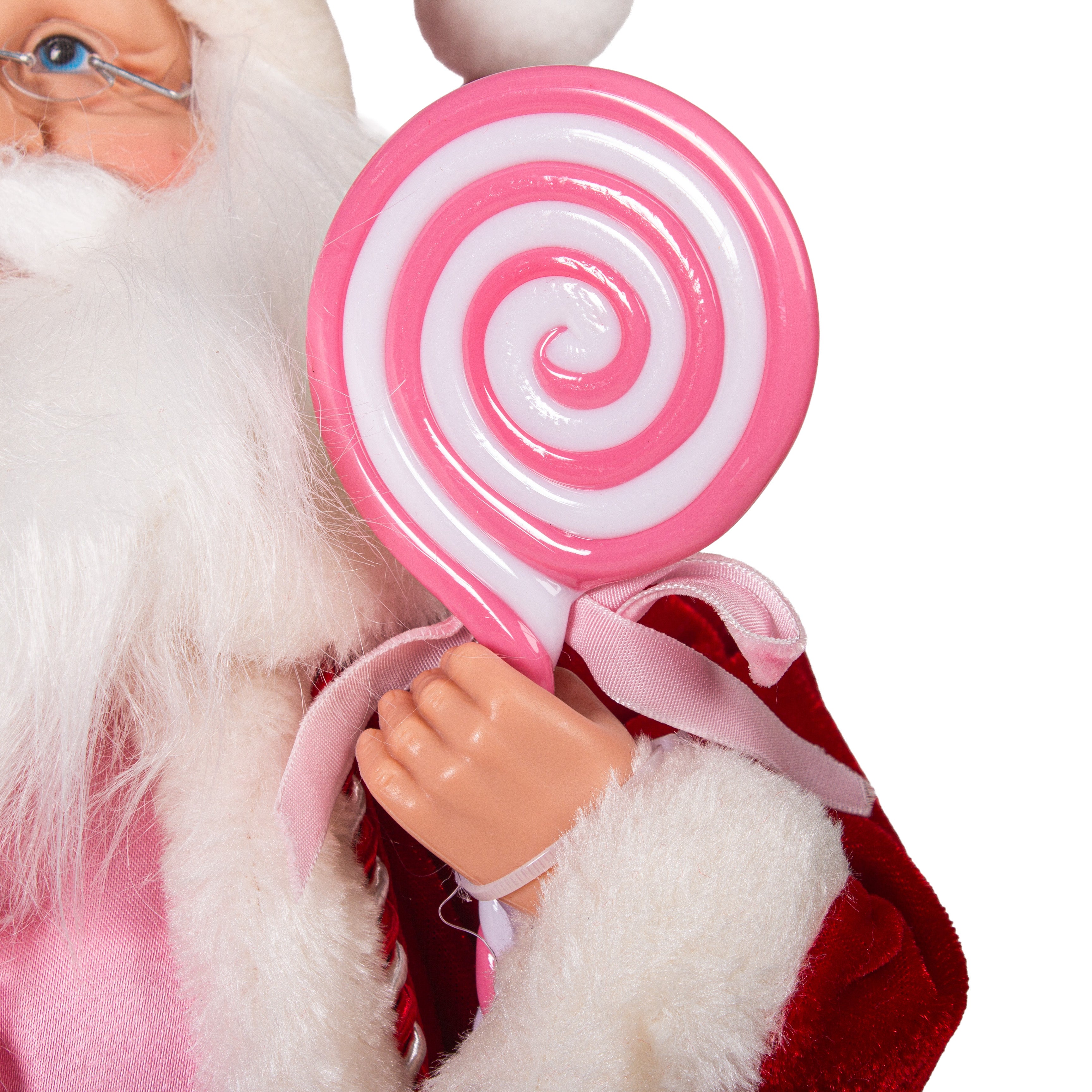 Santa Figurine with Tree Candy Red 45cm 1pc